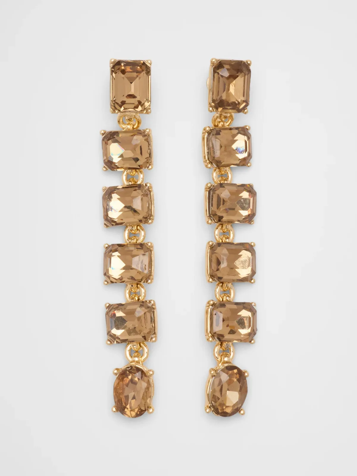 Glass Rectangle Drop Earrings