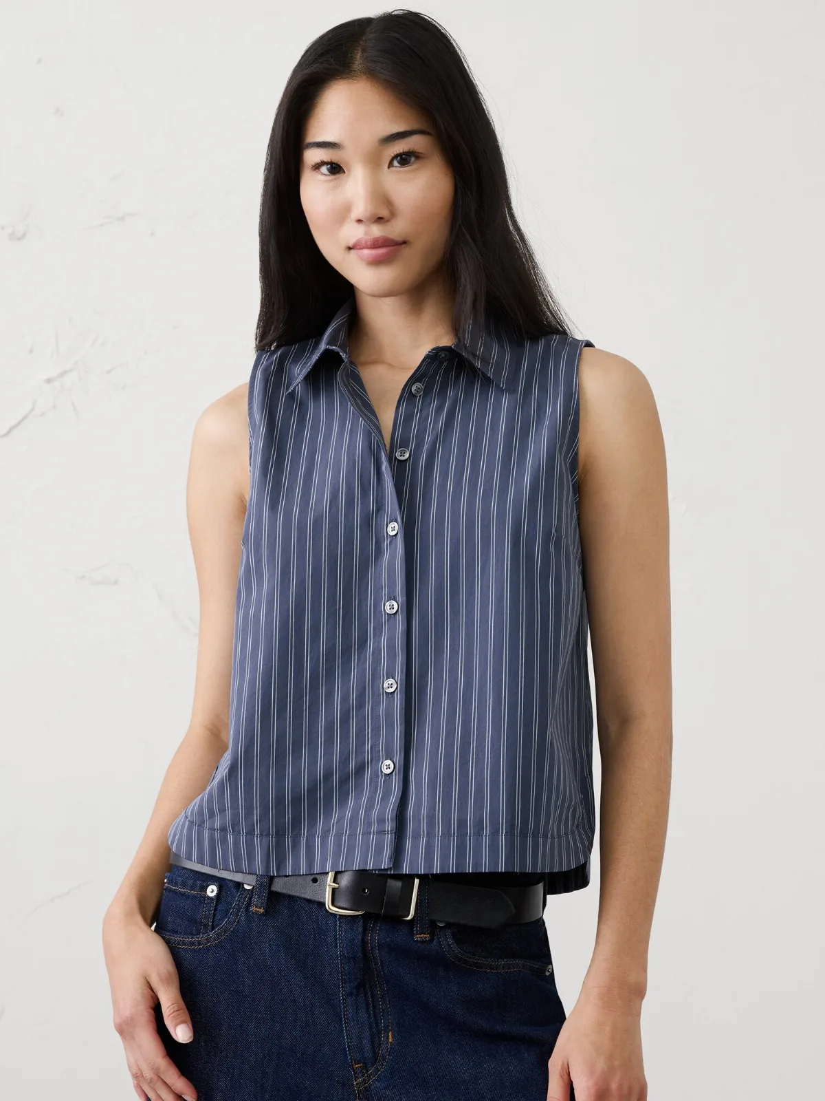Collared Cropped Shirt by Banana Republic