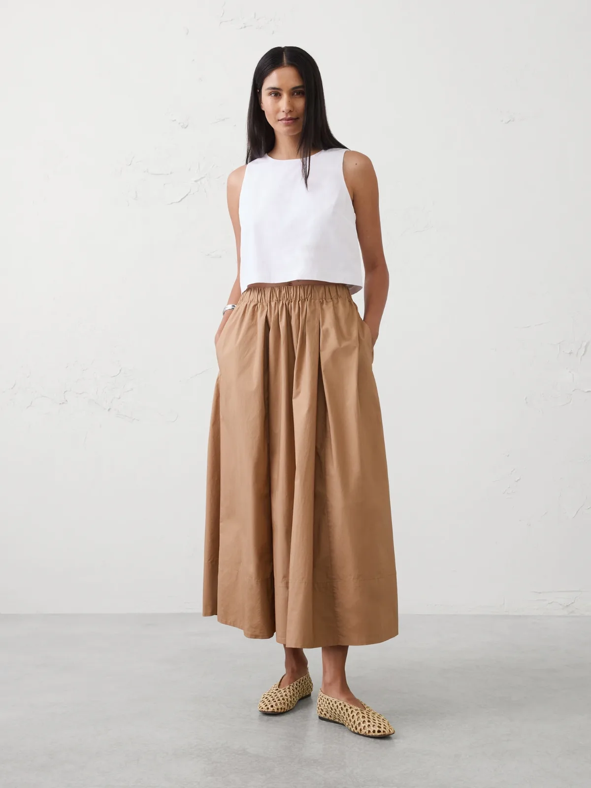 Poplin Maxi Skirt by Banana Republic