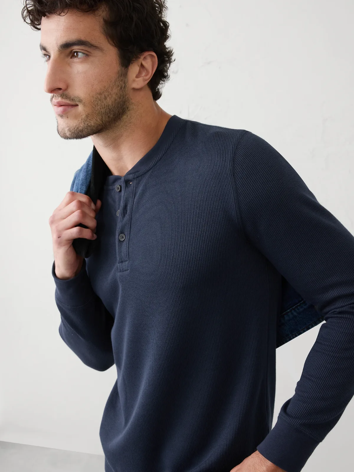 Waffle Knit Henley