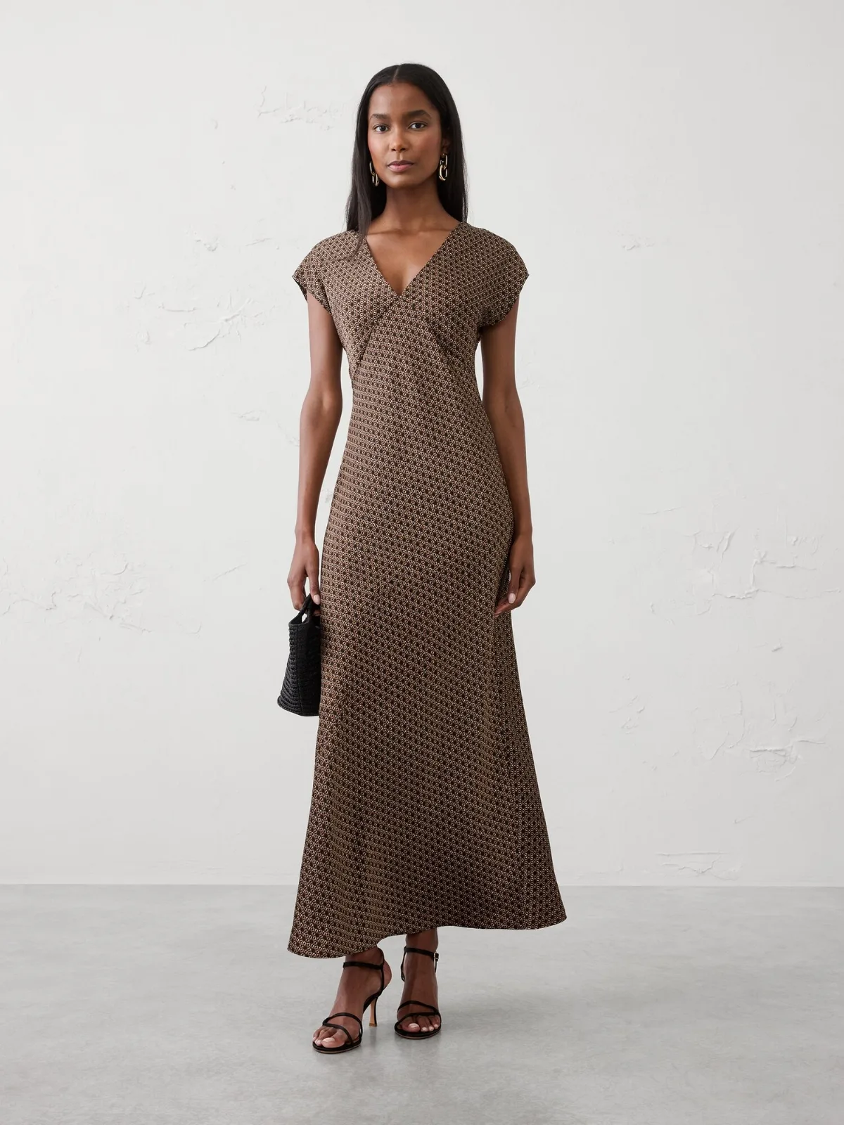 Flutter-Sleeve Maxi Dress