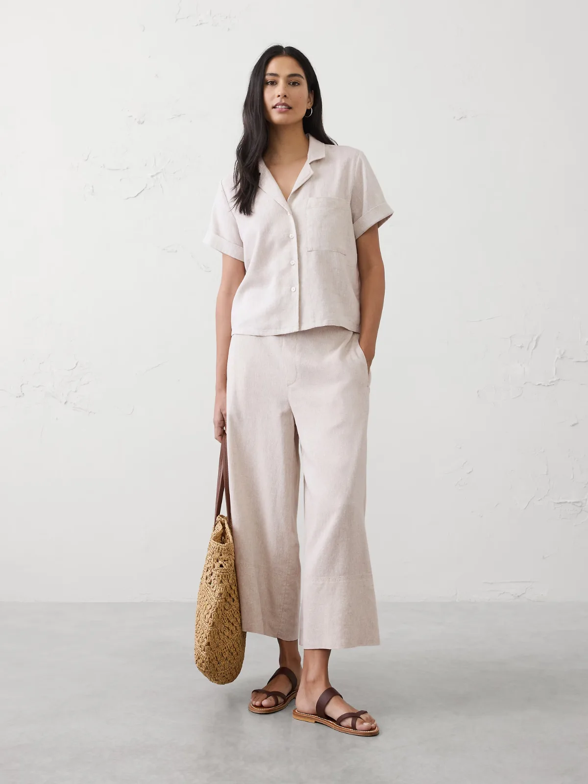 Linen-Blend Shirt