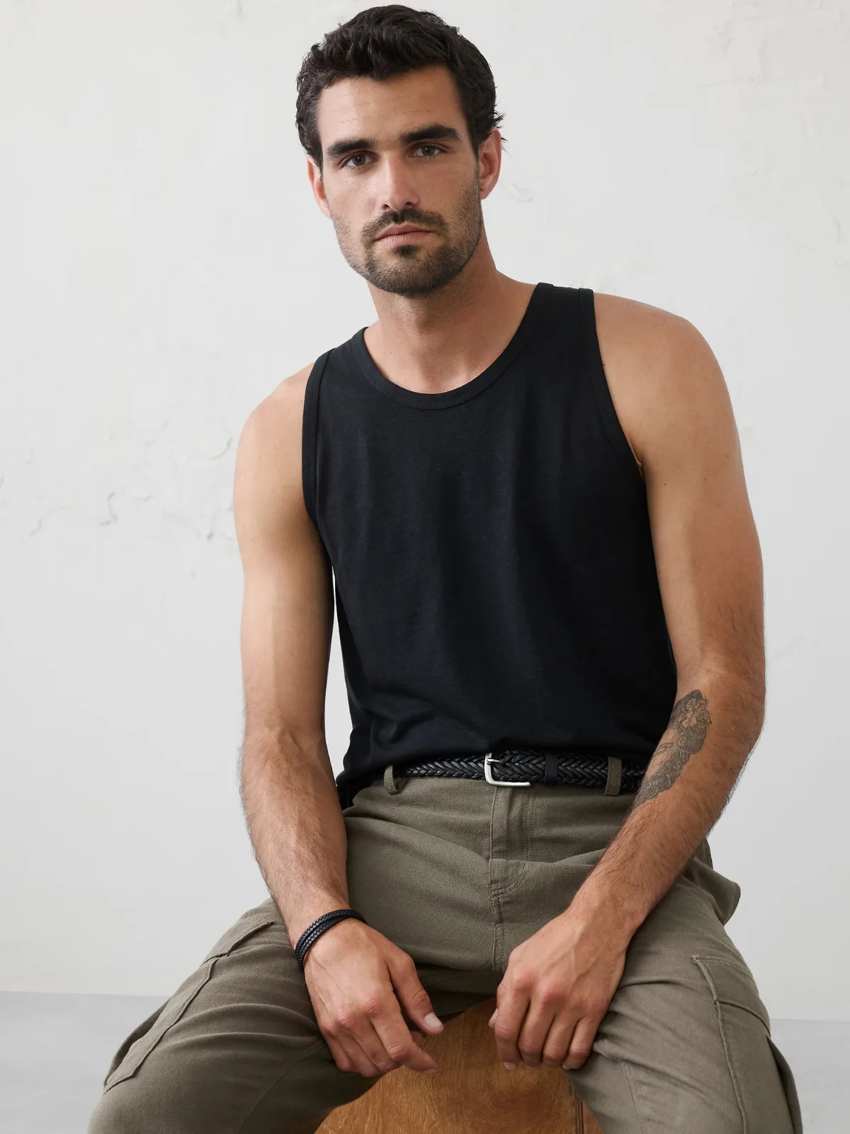 Linen-Blend Tank by Banana Republic