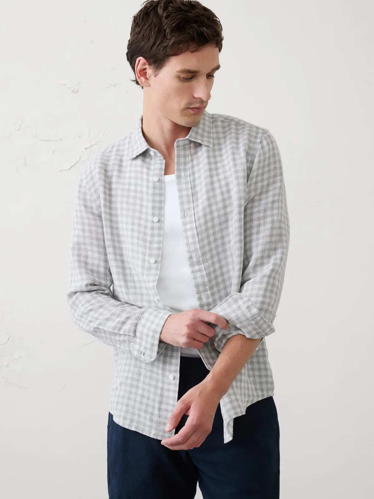 Slim-Fit Linen-Blend Shirt by Banana Republic