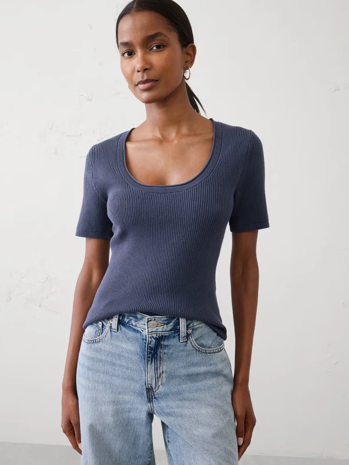 Ribbed Scoop-Neck Sweater by Banana Republic