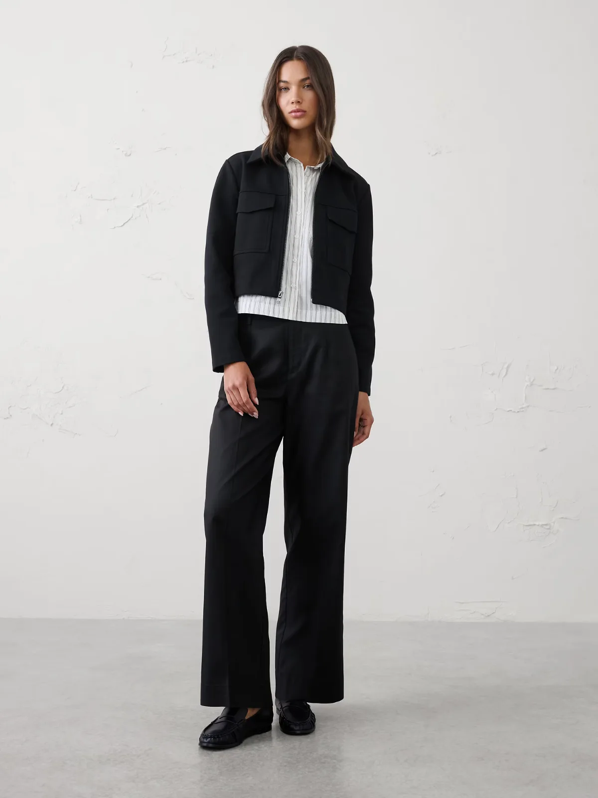 Straight High-Rise Twill Pant by Banana Republic