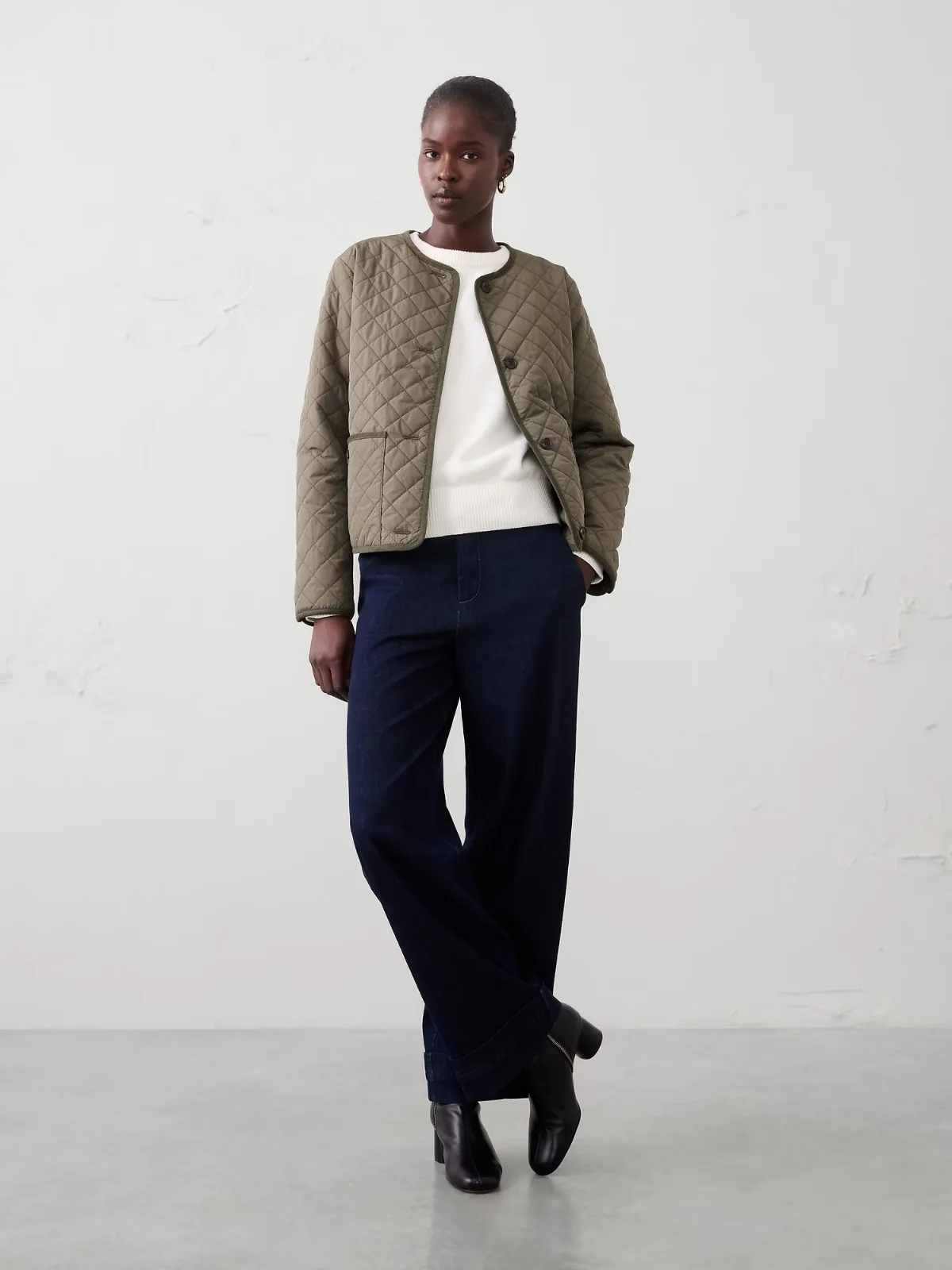 Quilted Cropped Jacket by Banana Republic