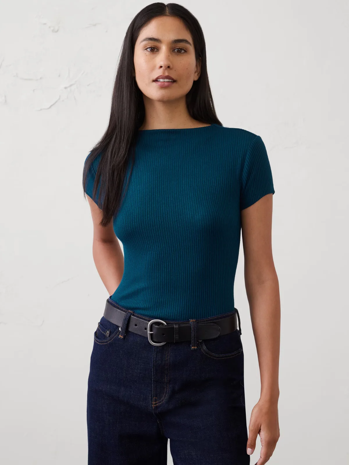 Soft Luxe Ribbed T-Shirt by Banana Republic