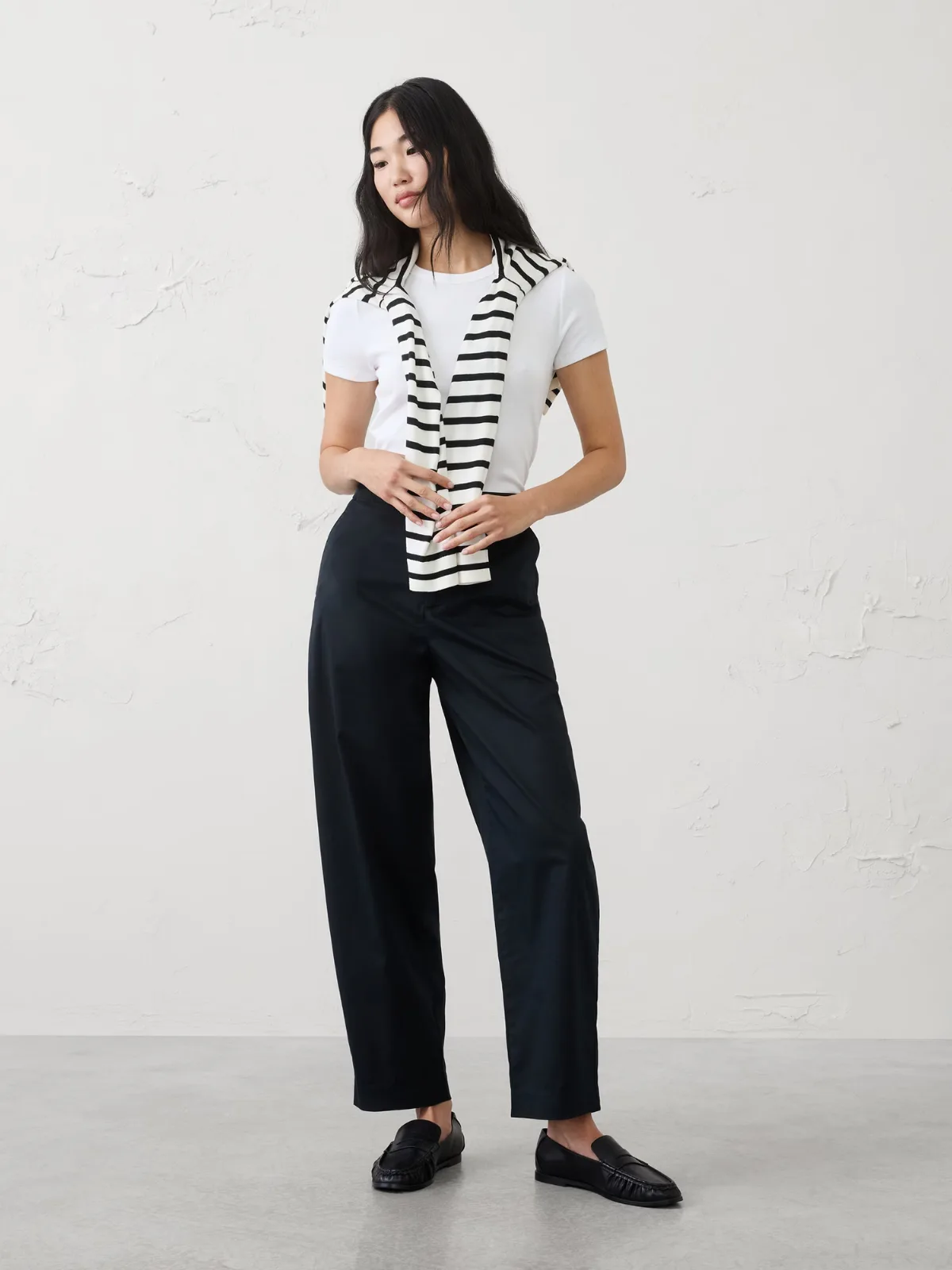 Barrel-Leg High-Rise Twill Utility Pant by Banana Republic
