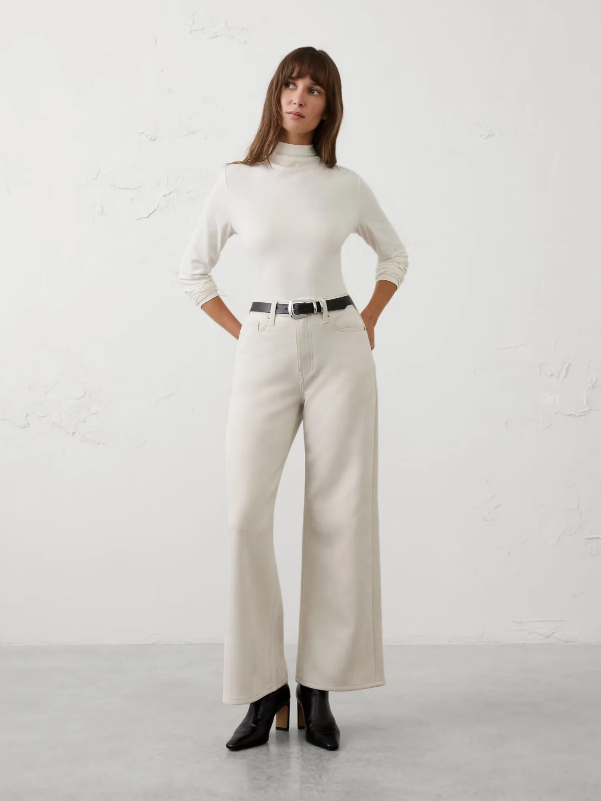 Wide-Leg High-Rise Vegan Suede Pant by Banana Republic