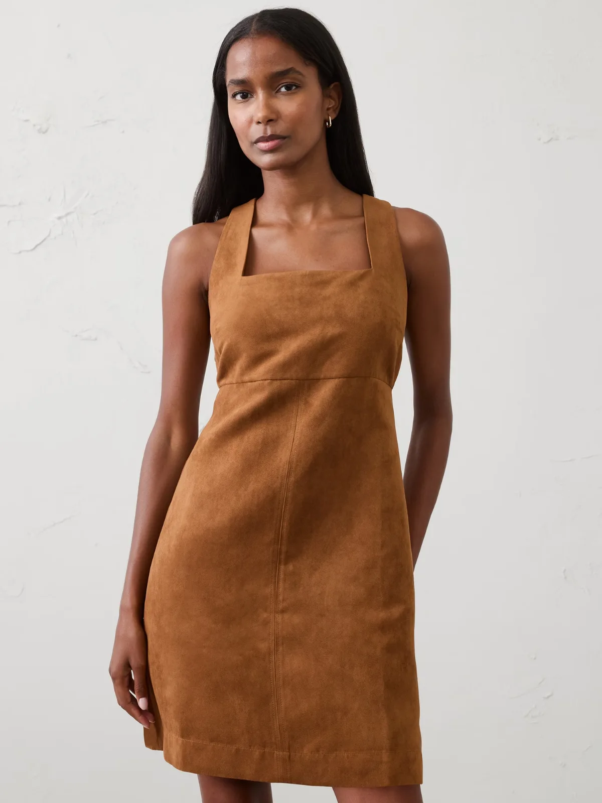 Vegan Suede Empire-Waist Mini Dress by Banana Republic