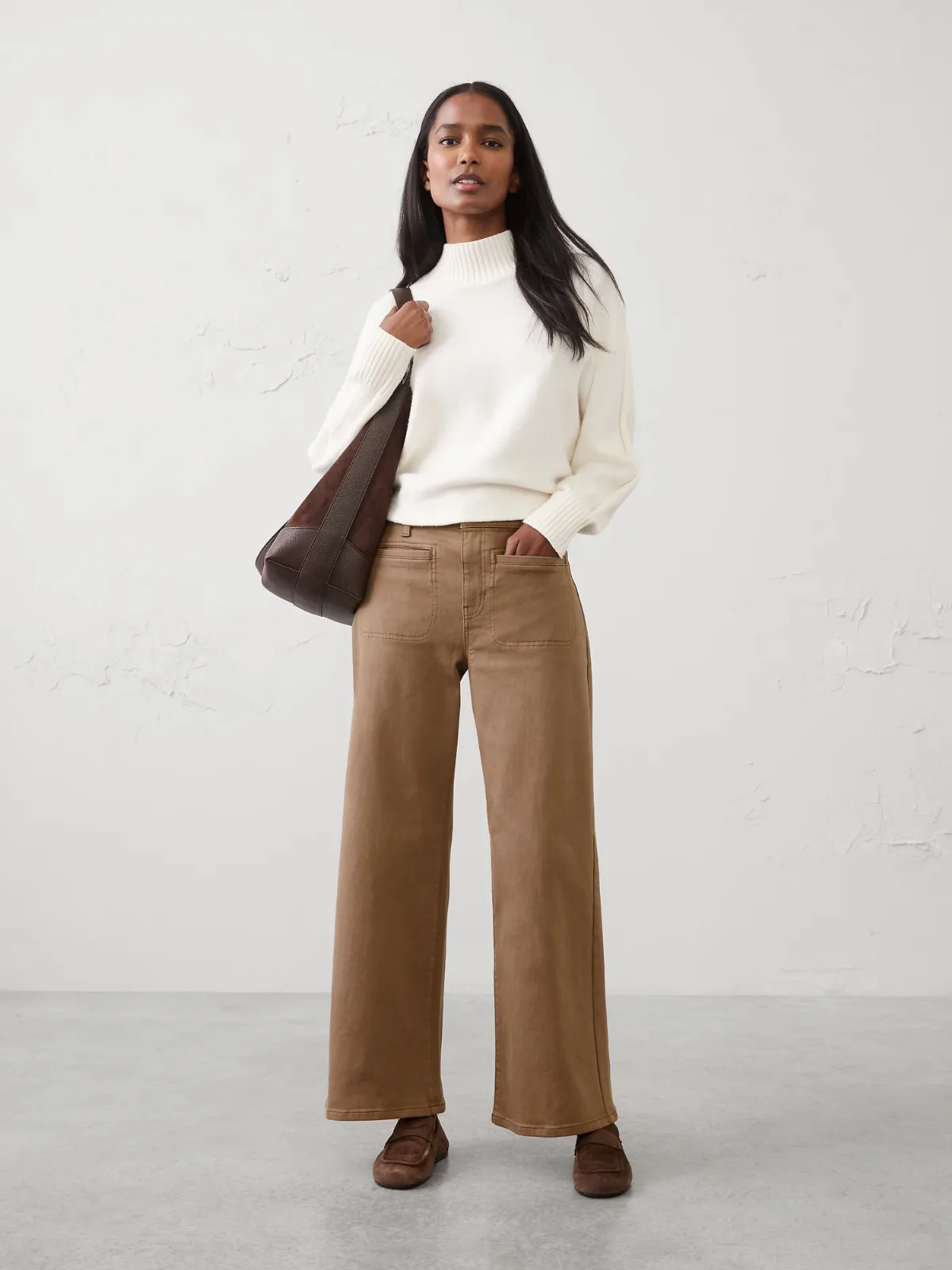 Wide-Leg High-Rise Patch Pocket Jean by Banana Republic