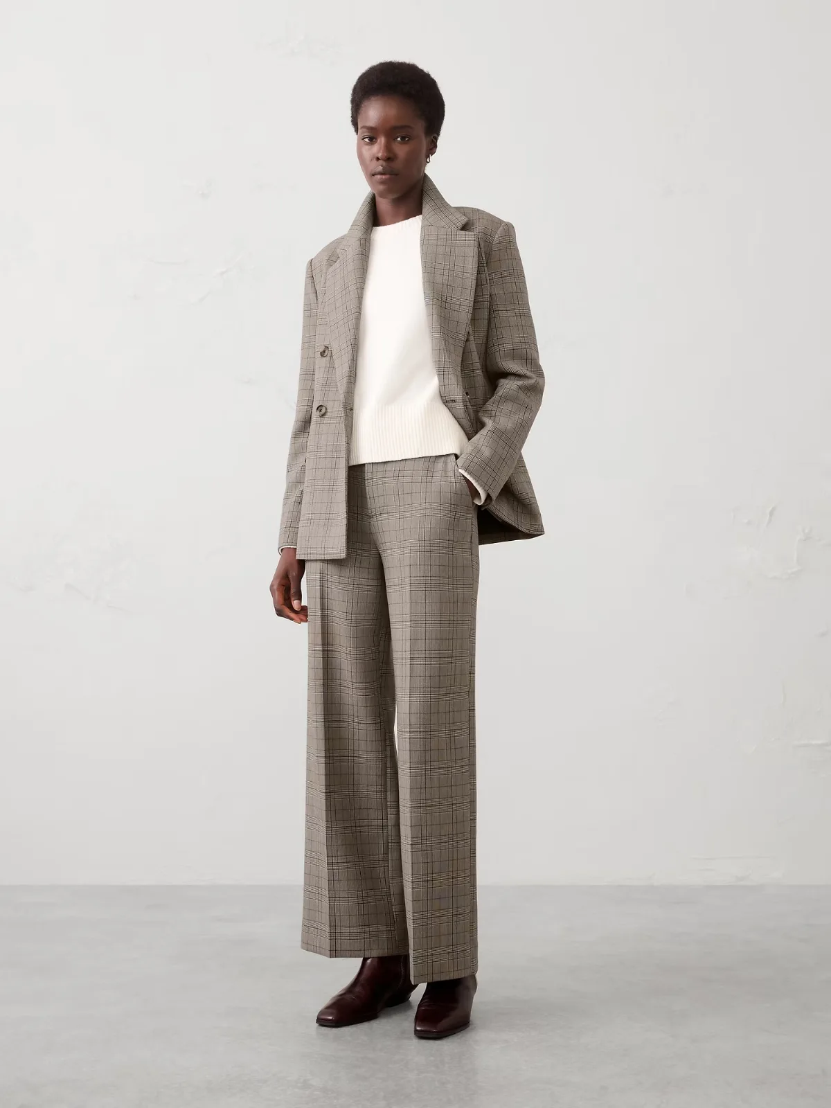 Wide-Leg High-Rise Double Weave Pant by Banana Republic