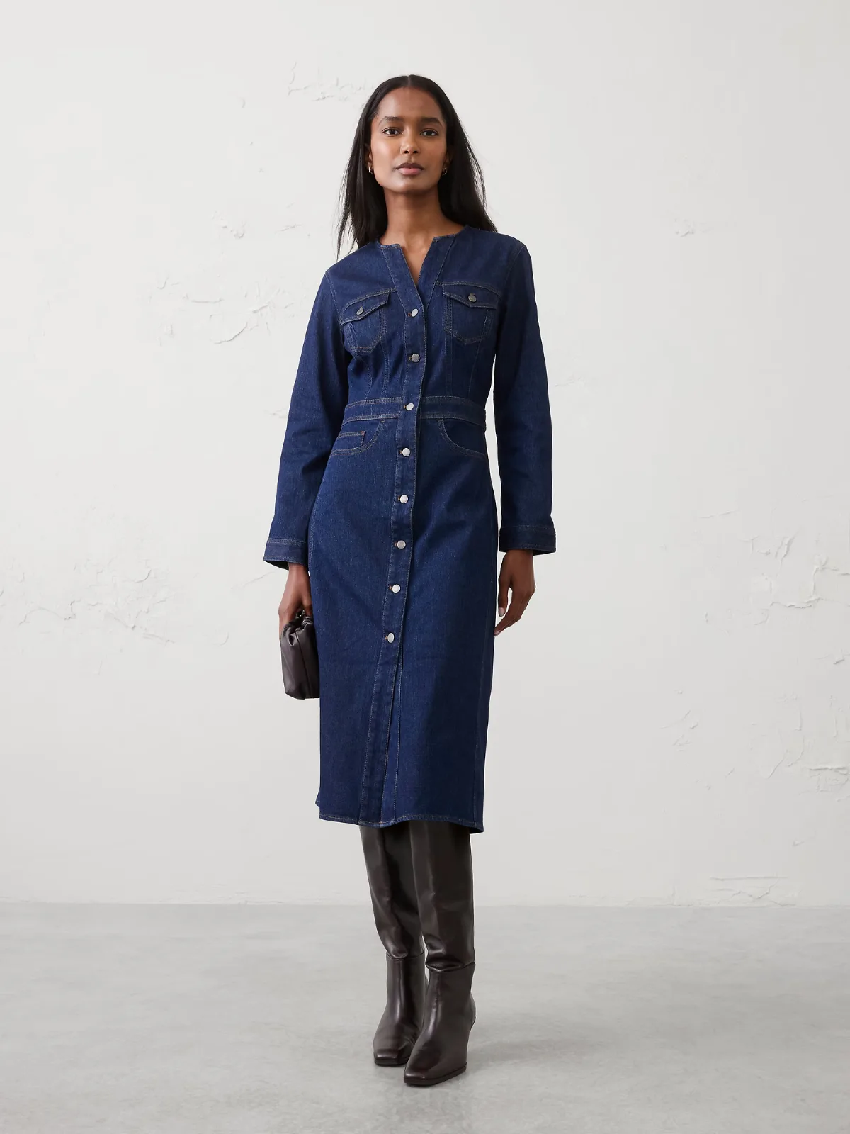Seamed Utility Midi Dress by Banana Republic