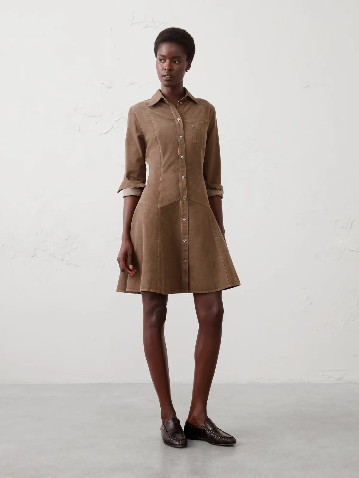 Corduroy Above-Knee Dress