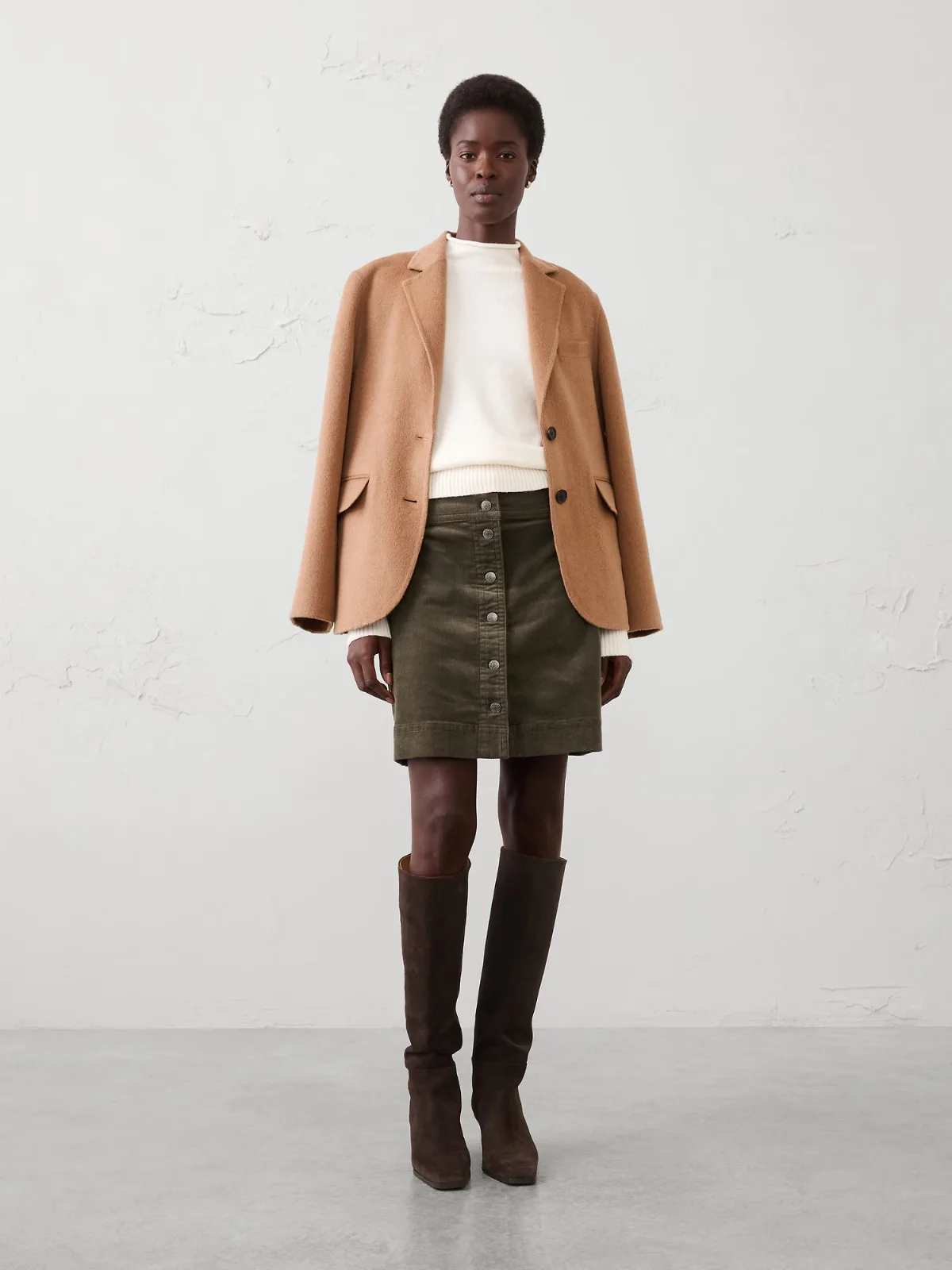 Corduroy Button-Down Mini Skirt by Banana Republic
