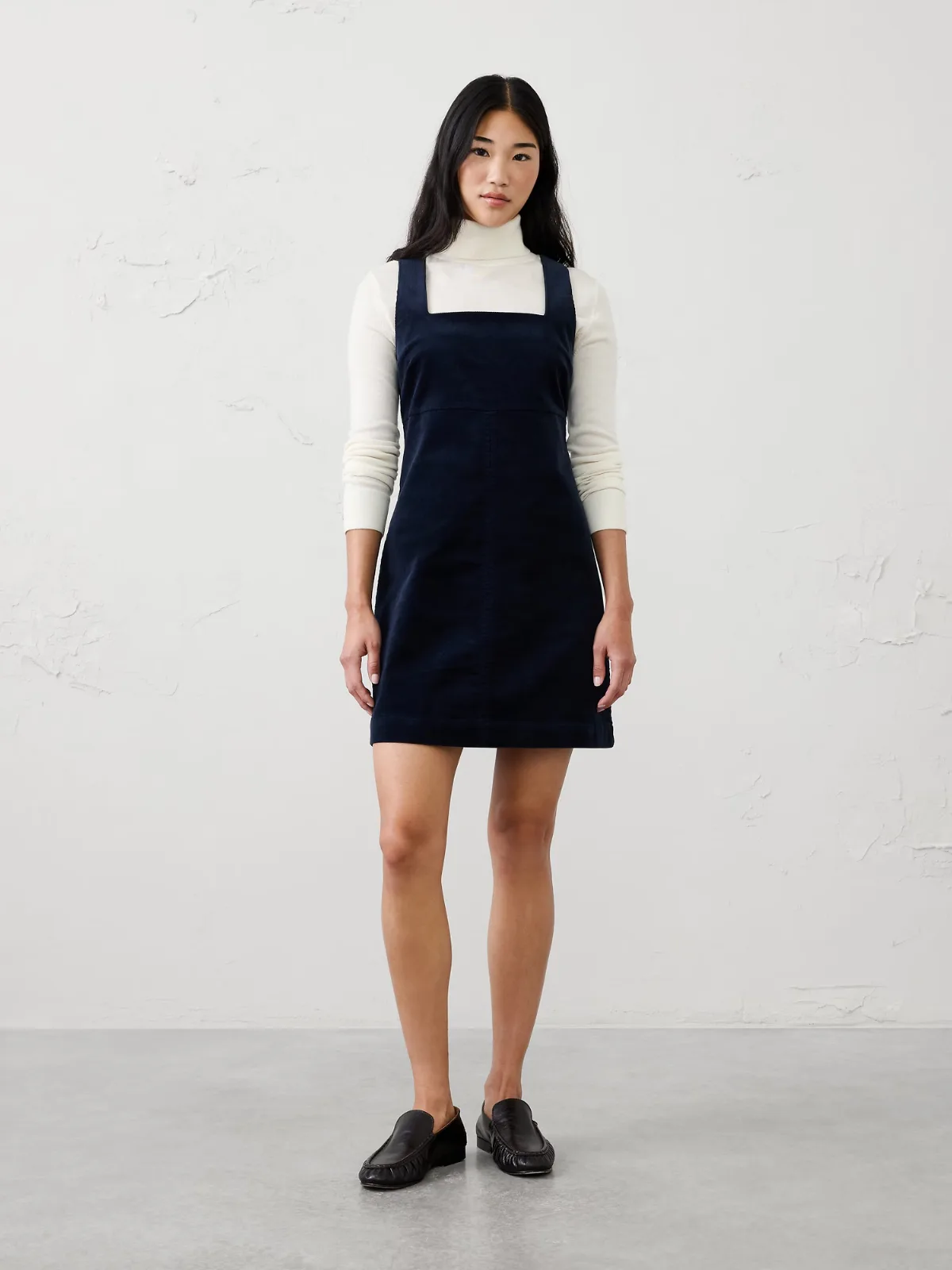 Corduroy Empire Square-Neck Mini Dress by Banana Republic