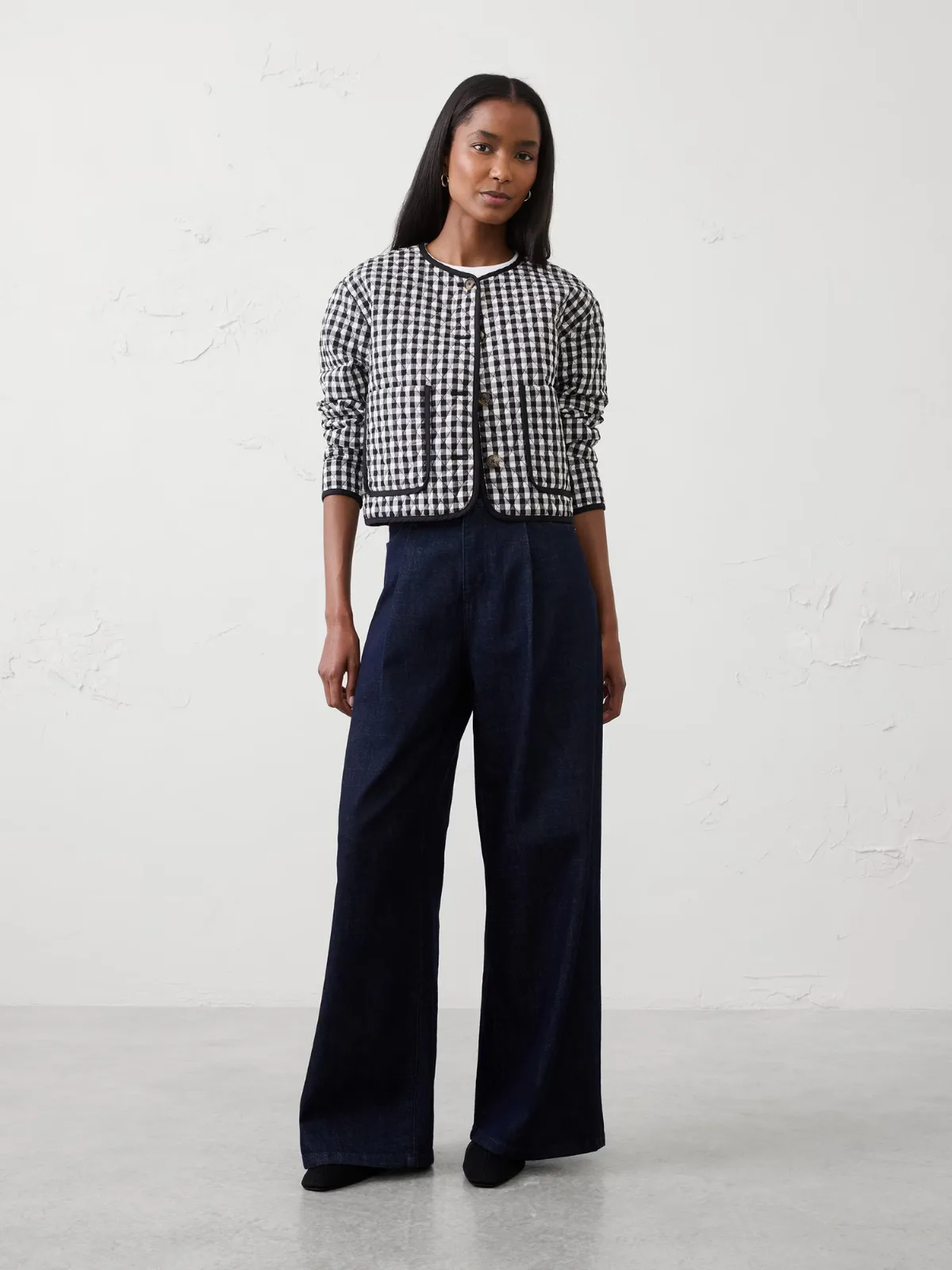Quilted Gingham Jacket by Banana Republic