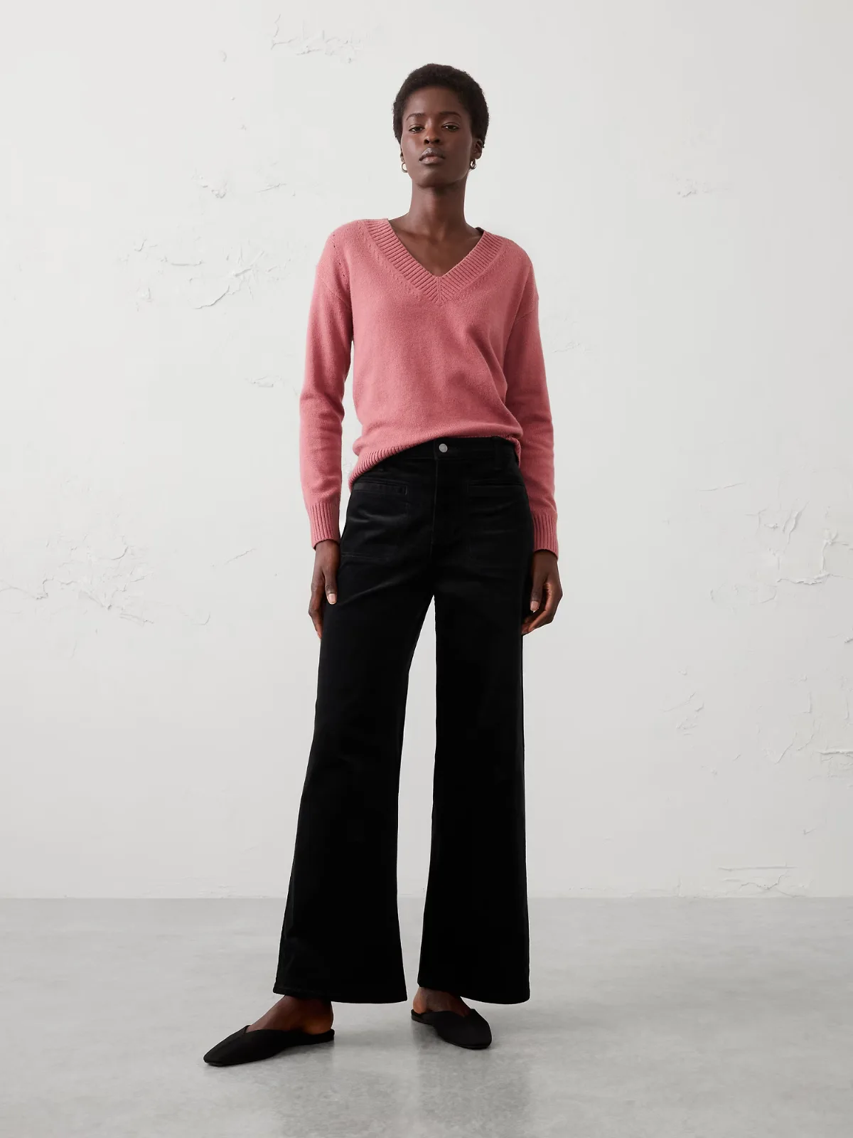 Wide-Leg High-Rise Corduroy Patch Pocket Pant by Banana Republic