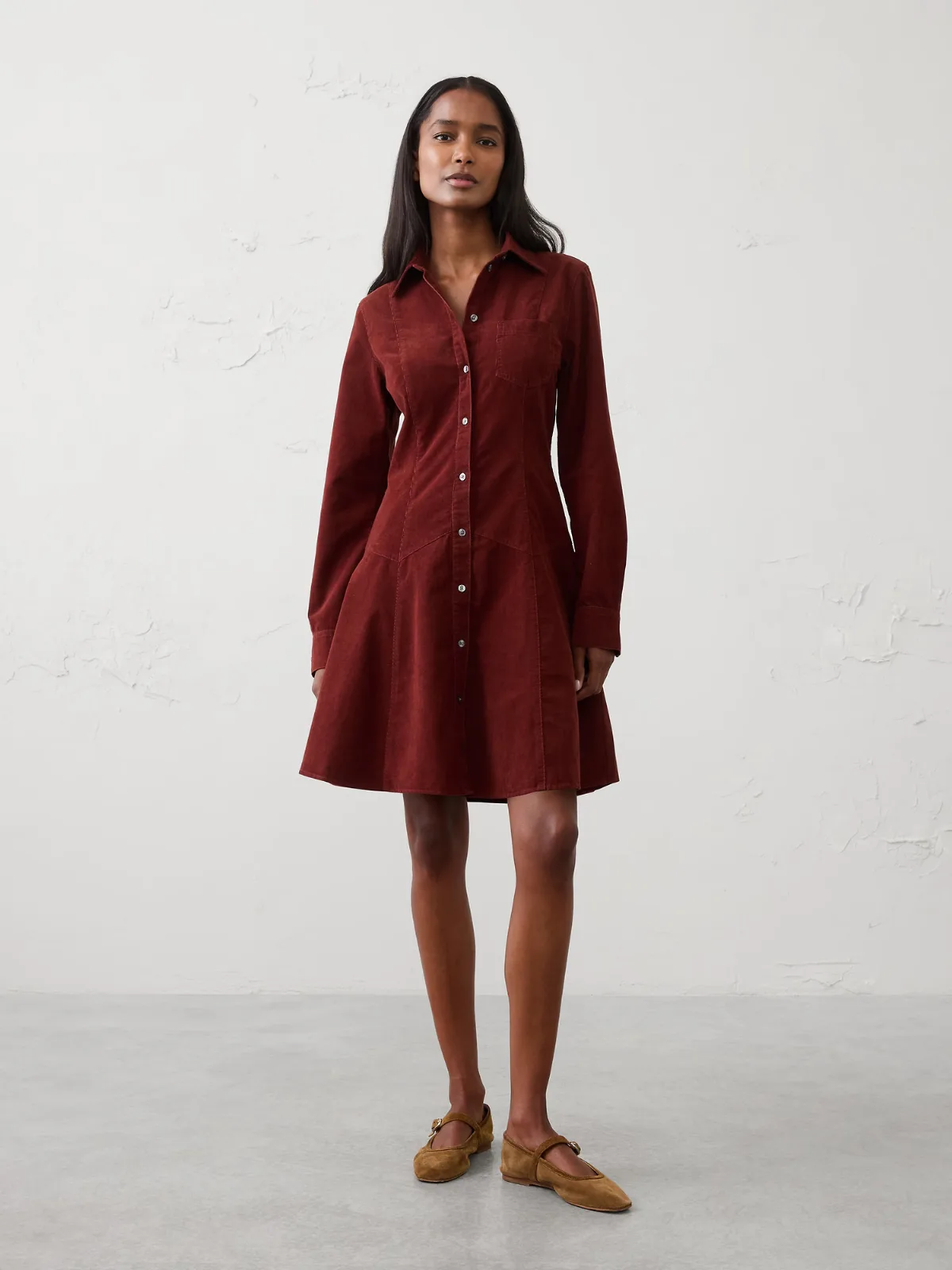 Corduroy Above-Knee Dress