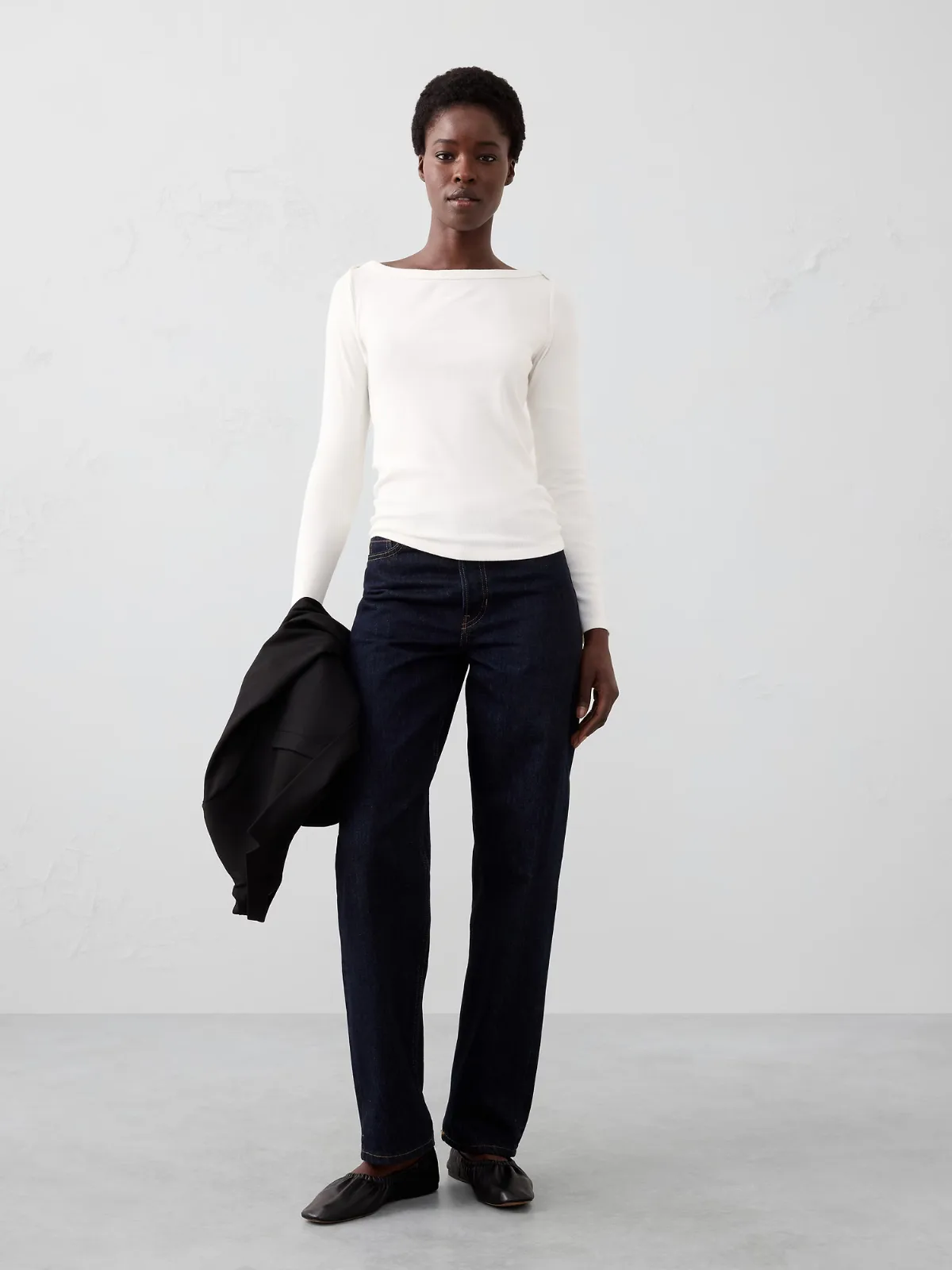 Ribbed Boatneck Top by Banana Republic