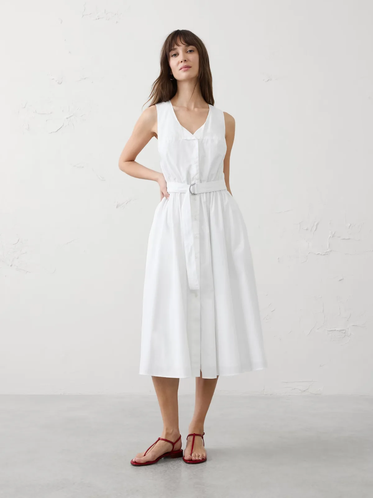 Poplin Knee-Length Dress by Banana Republic