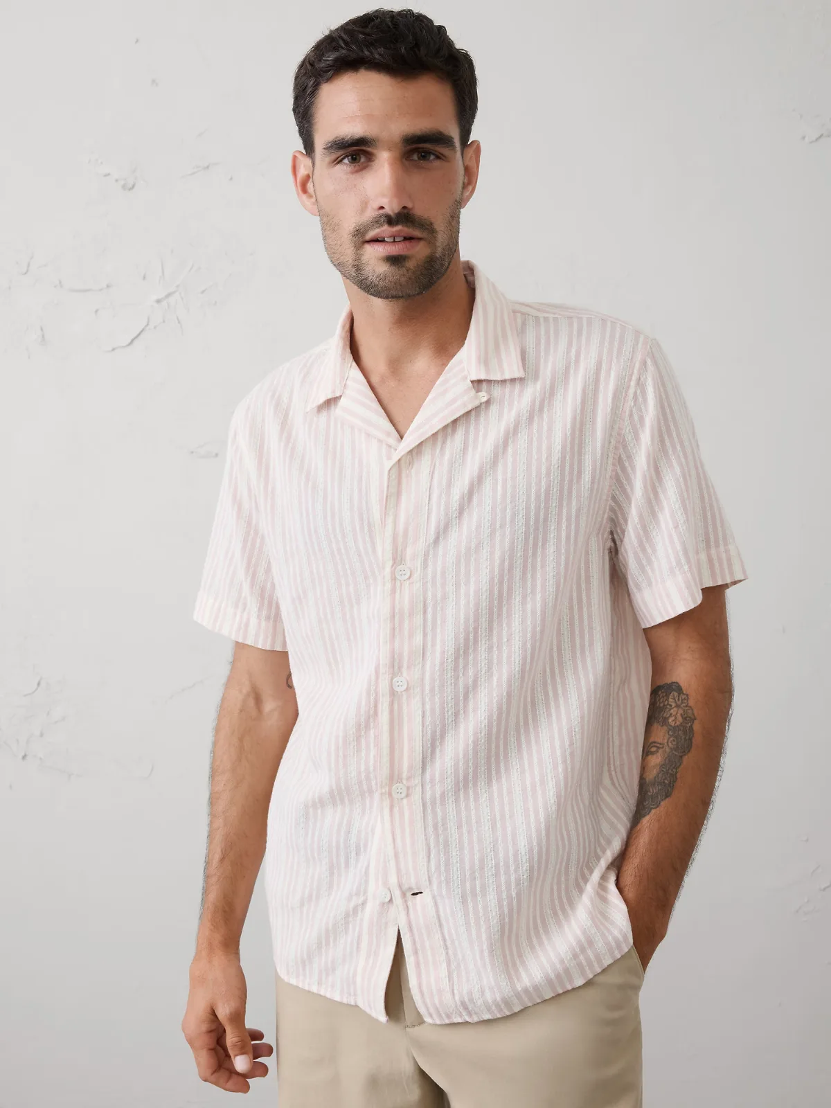 Standard-Fit Textured Resort Shirt by Banana Republic