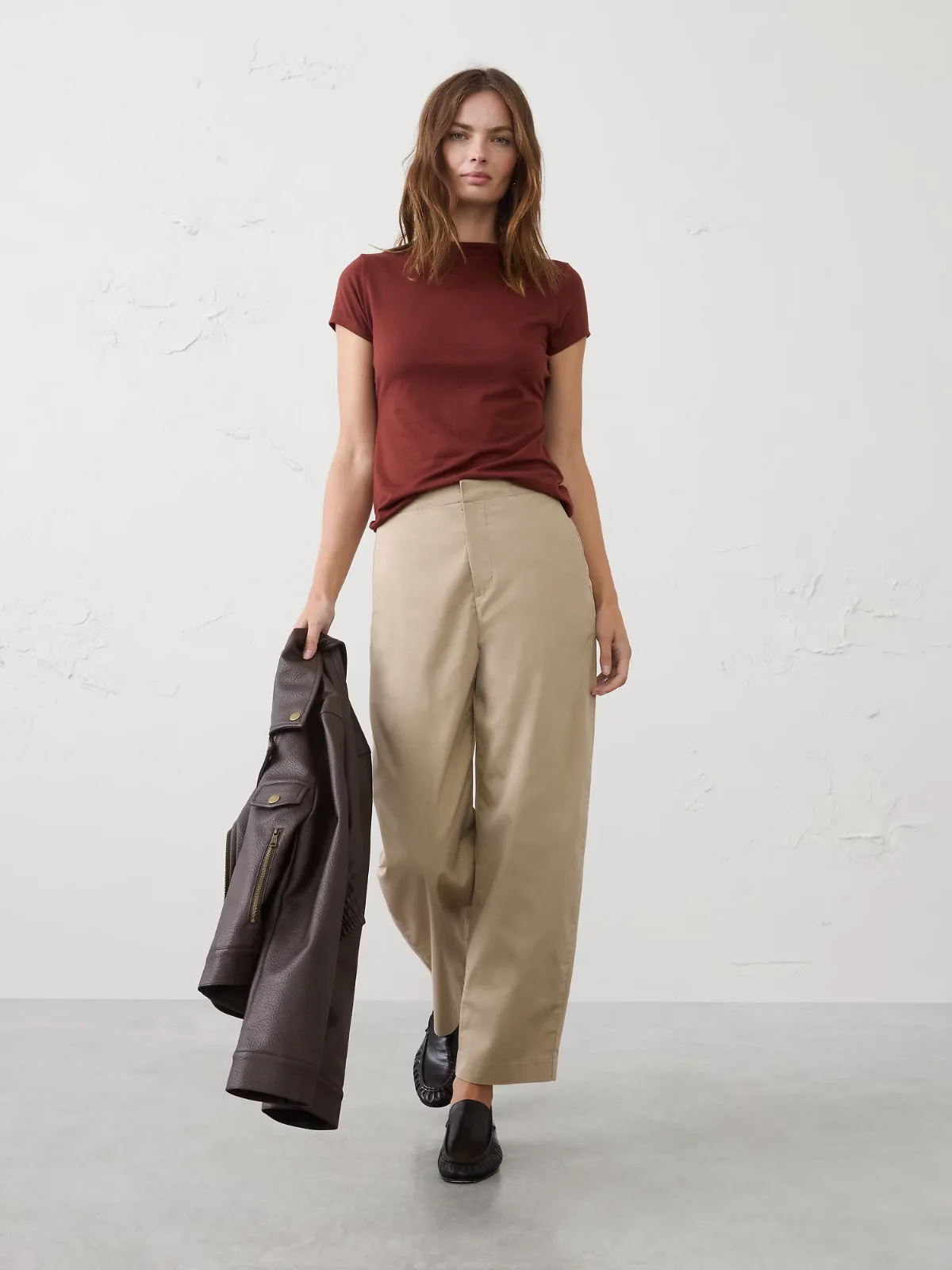 Jersey Mock-Neck T-Shirt by Banana Republic
