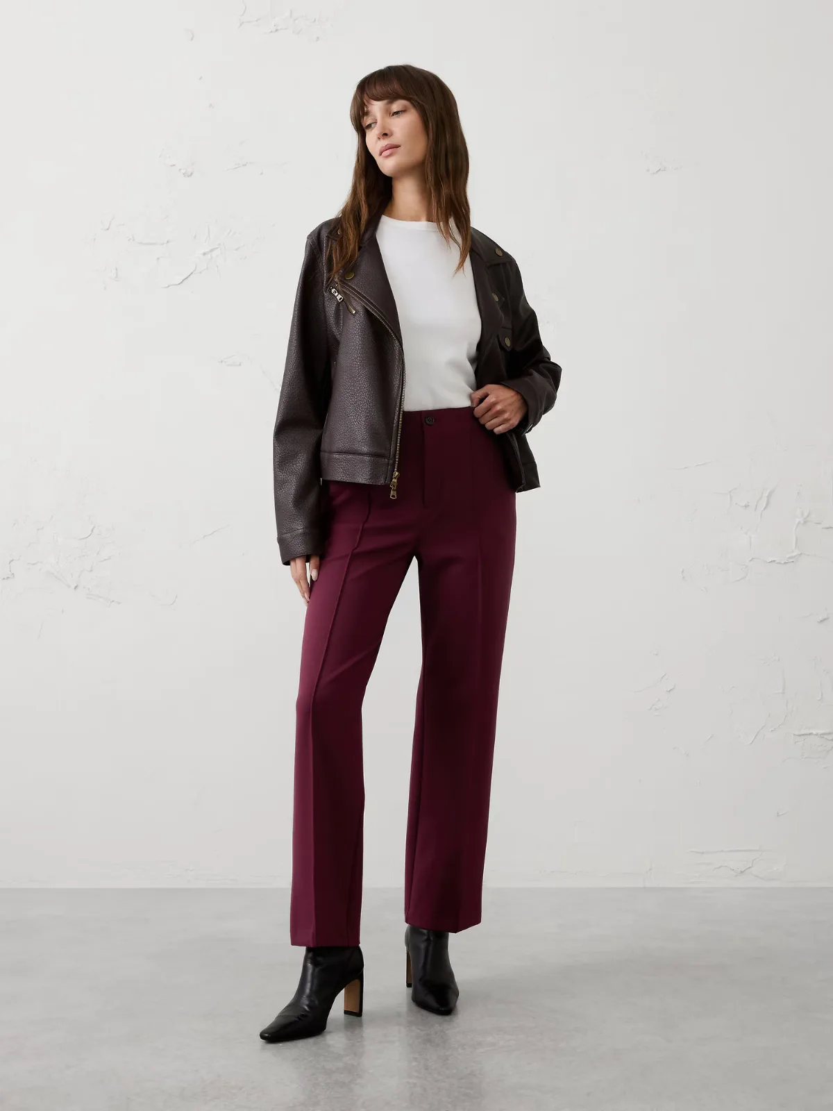 Straight High-Rise Ponte Pant