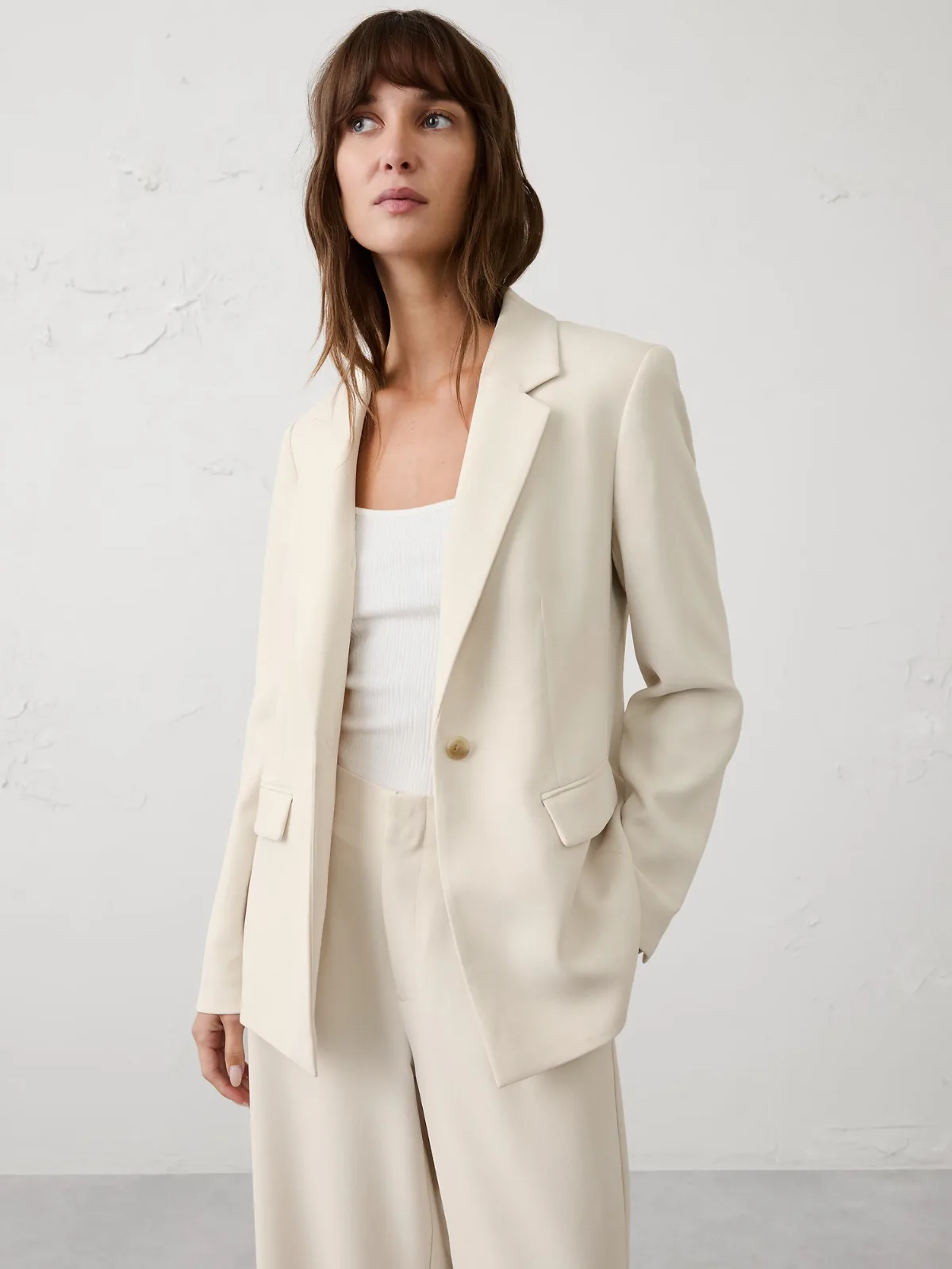 Crepe Long Blazer by Banana Republic