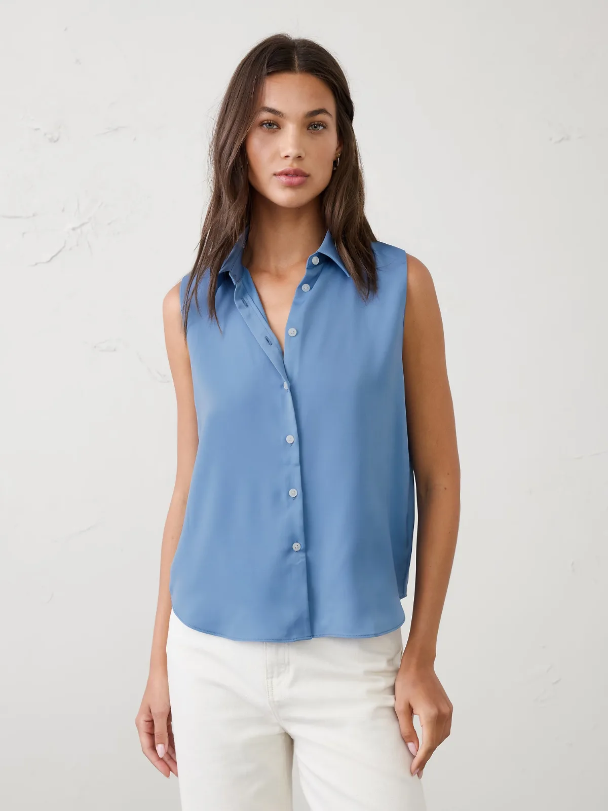 Silky Collared Top by Banana Republic