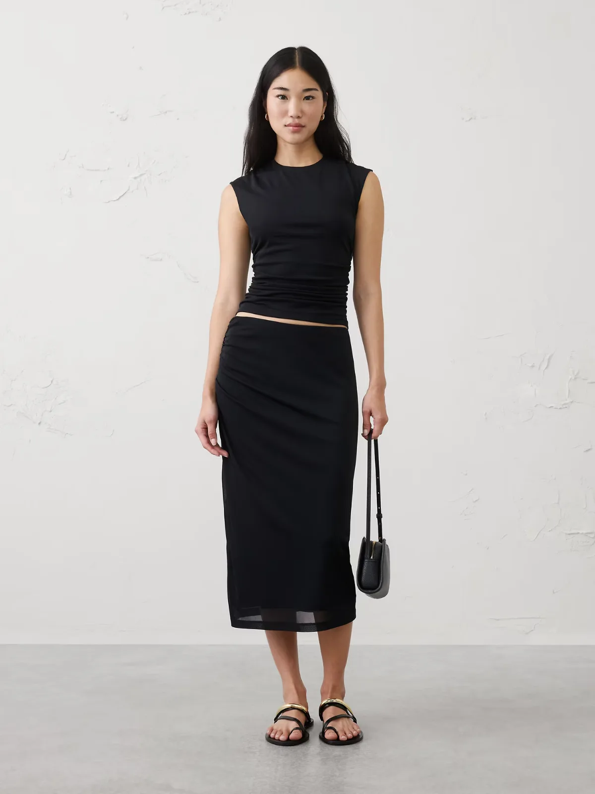 Shirred Mesh Top by Banana Republic