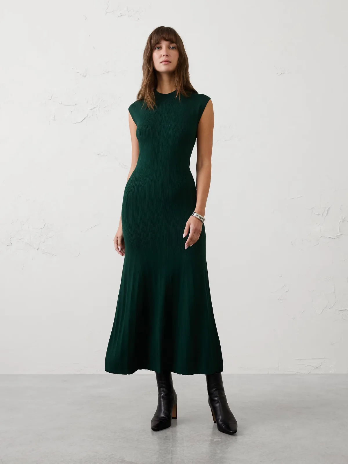 Ribbed Mock-Neck Sweater Maxi Dress by Banana Republic