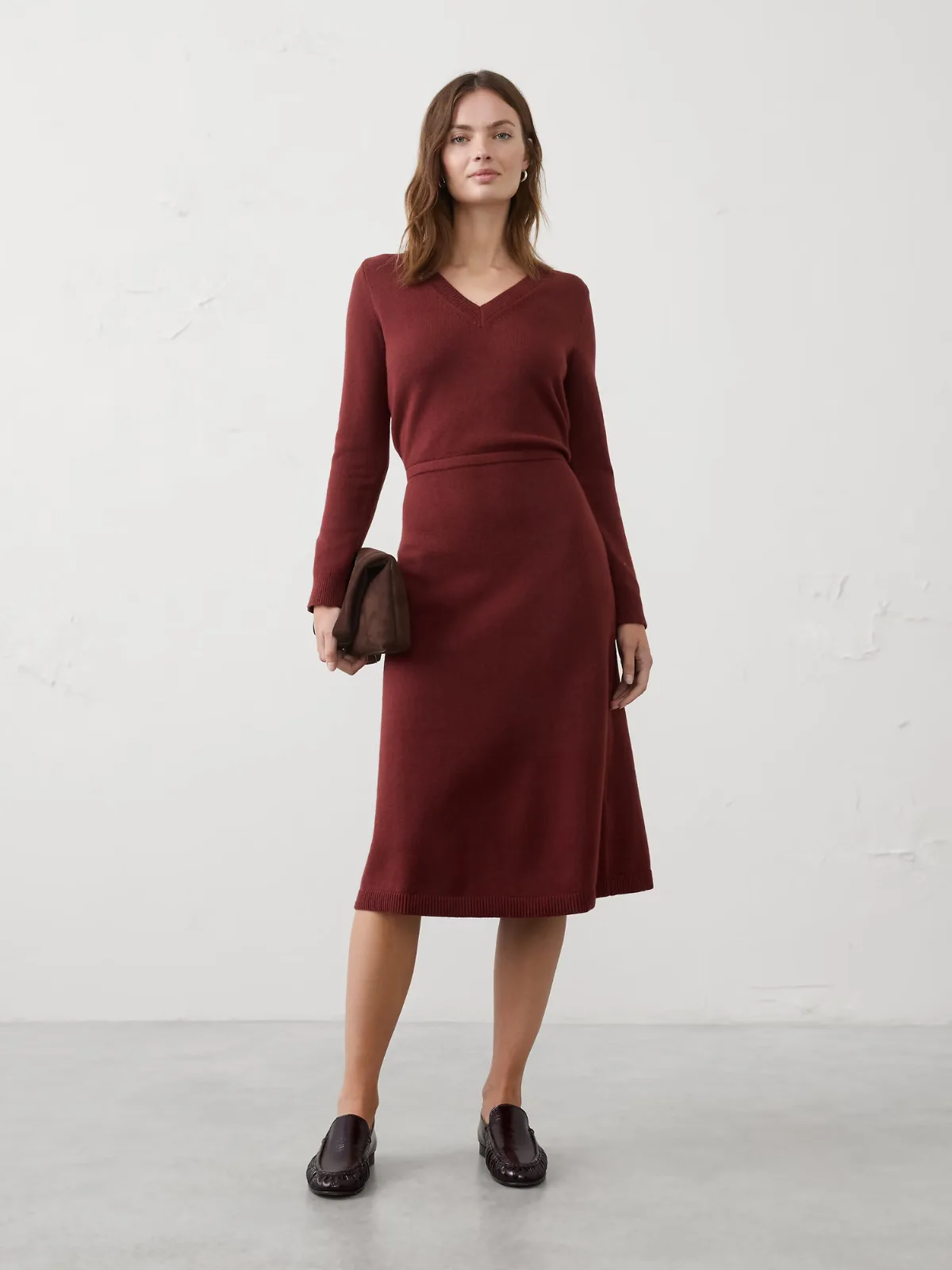 V-Neck Sweater Midi Dress by Banana Republic