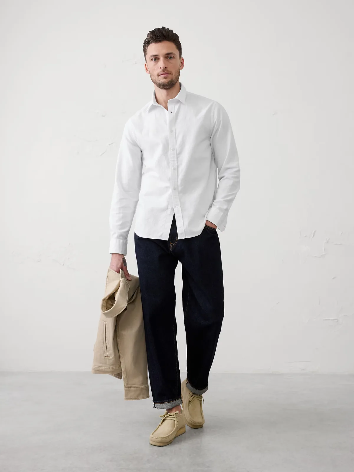 Slim-Fit Linen-Blend Shirt by Banana Republic