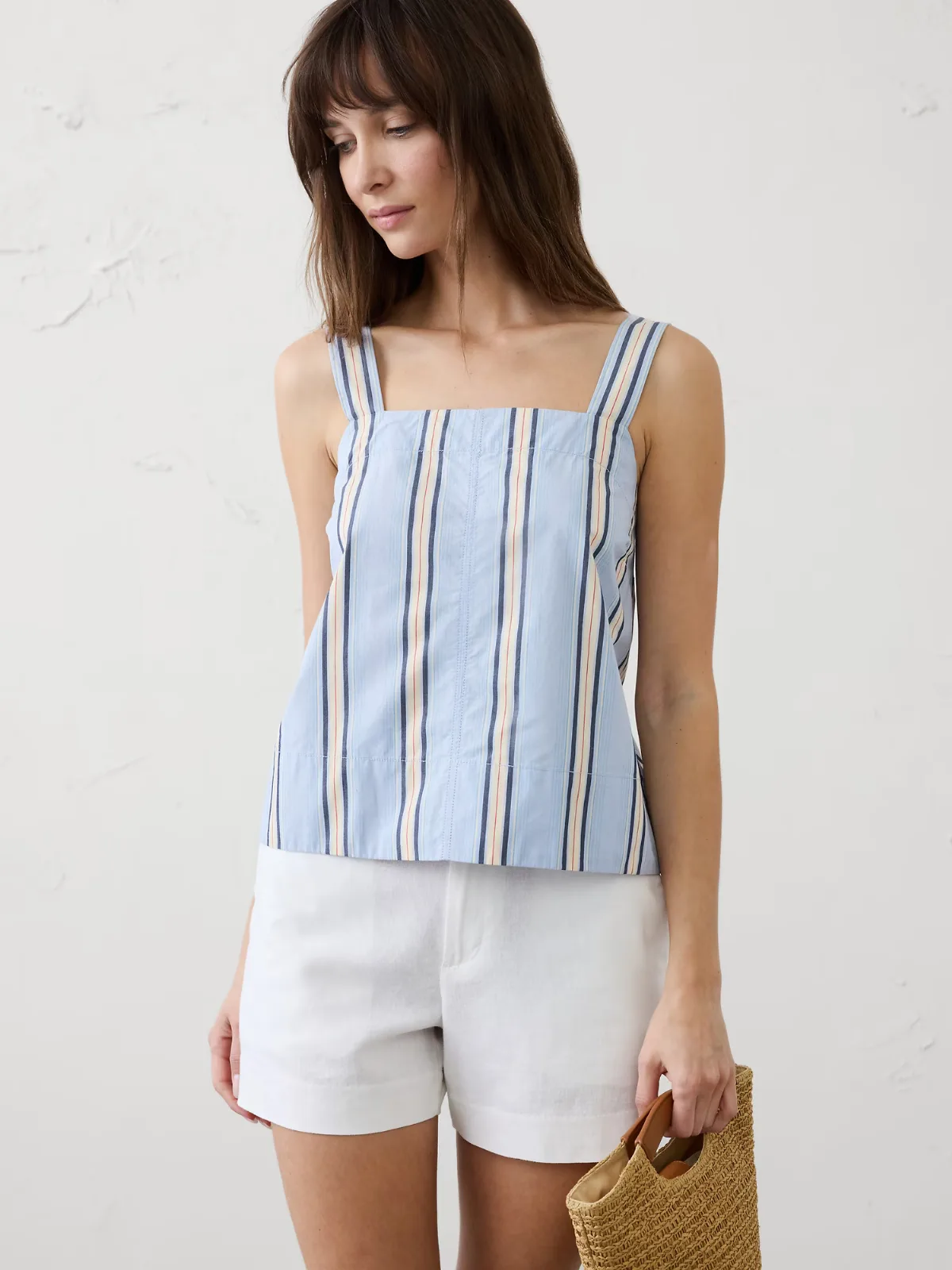 Boxy Topstitch Tank by Banana Republic