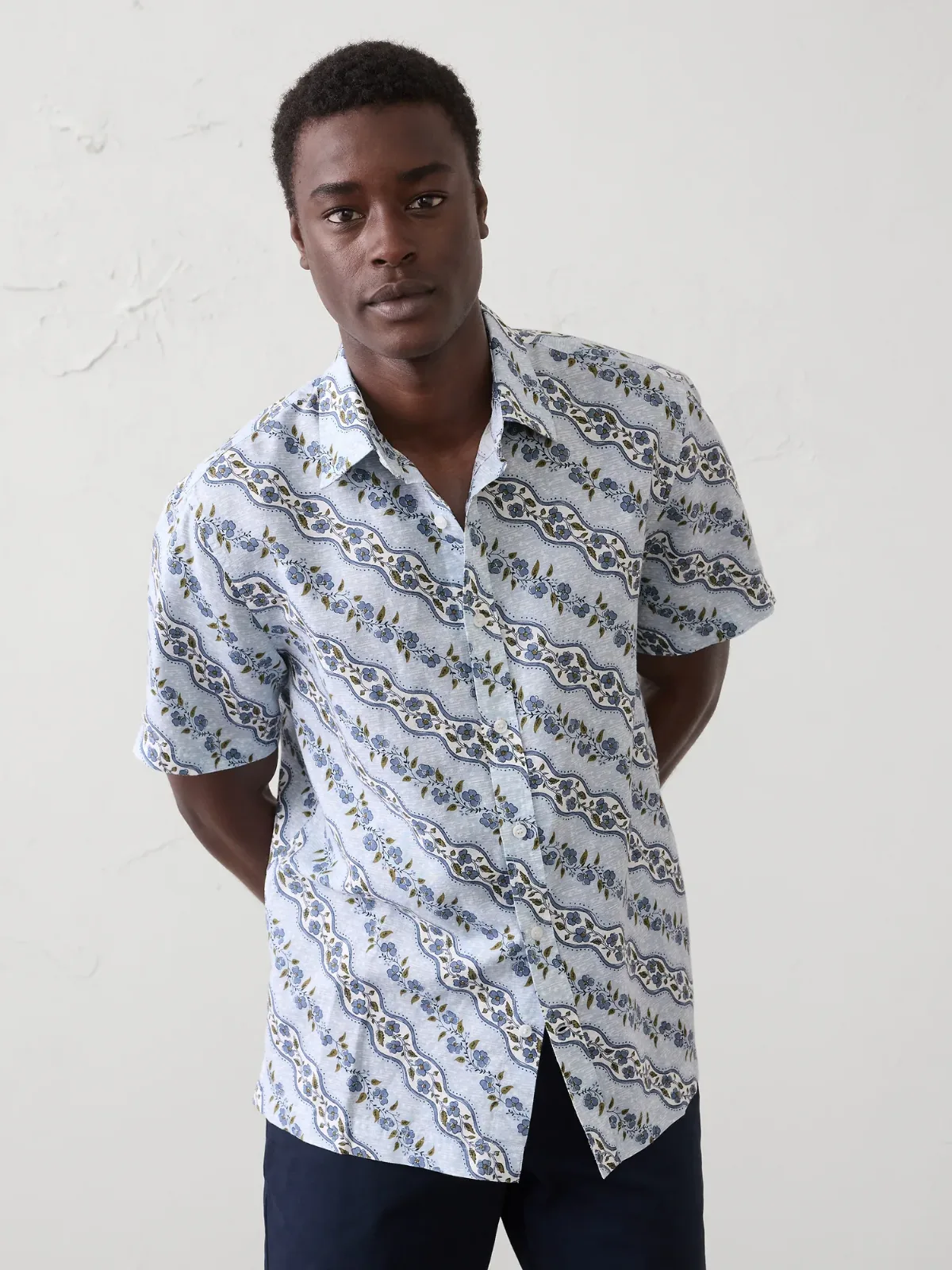 Standard-Fit Linen-Blend Shirt by Banana Republic