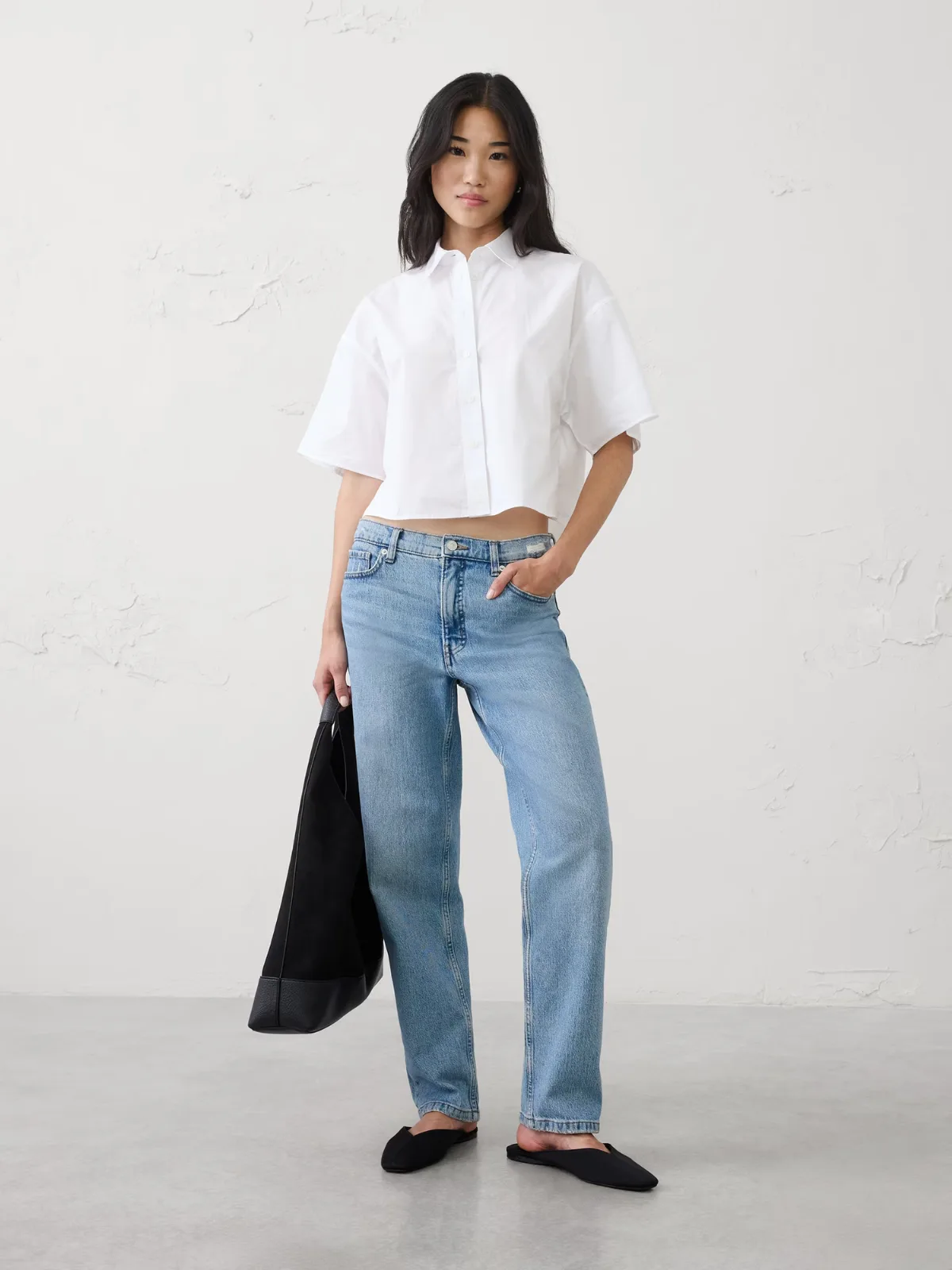 Boxy Cropped Shirt by Banana Republic