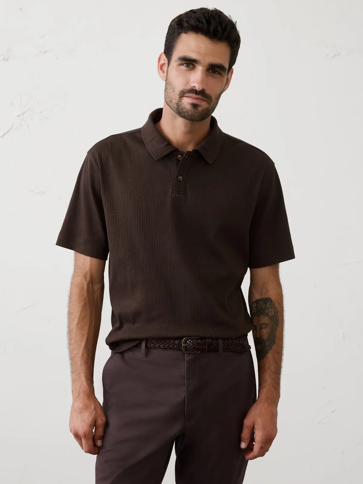 Standard-Fit Light Pointelle Polo by Banana Republic