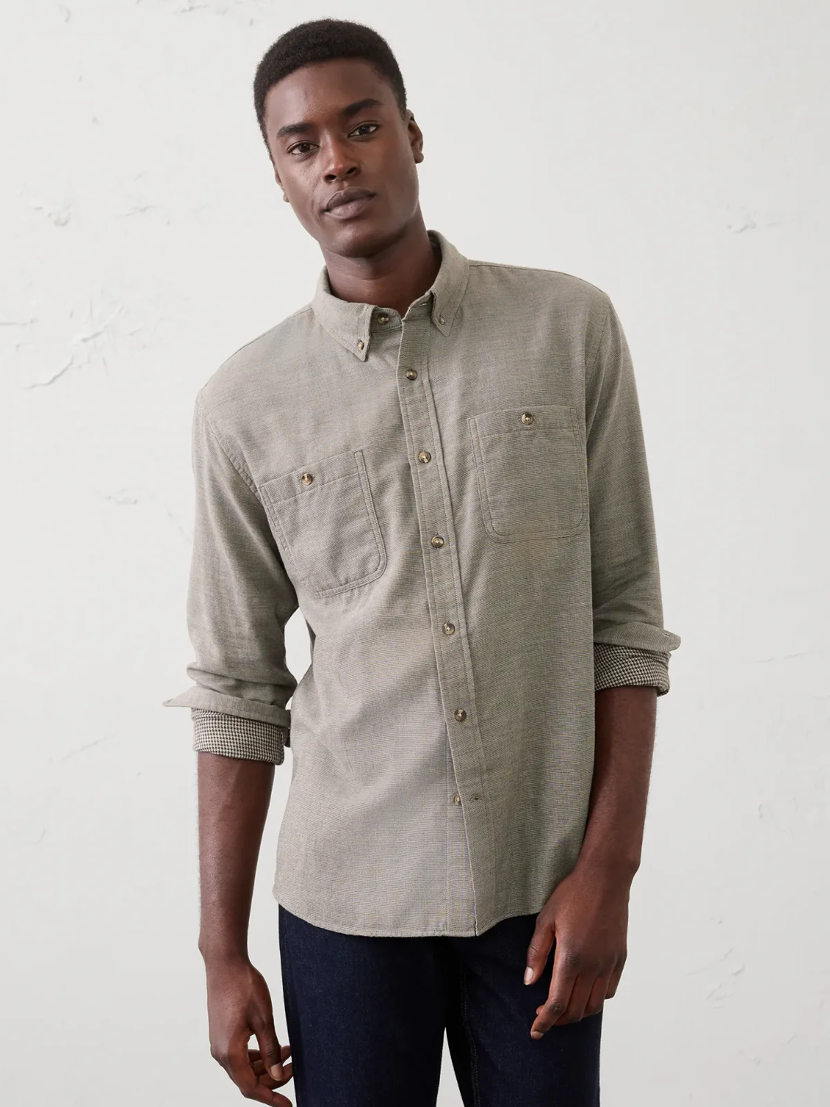 Standard-Fit Soft Double Weave Shirt