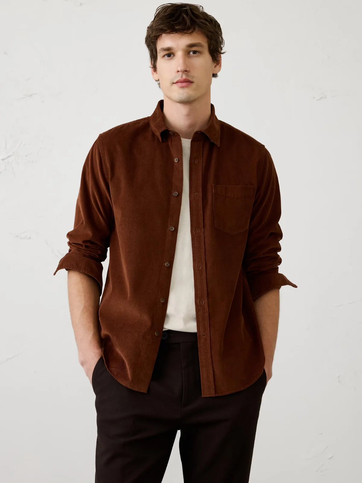 Slim-Fit Fine Wale Corduroy Shirt