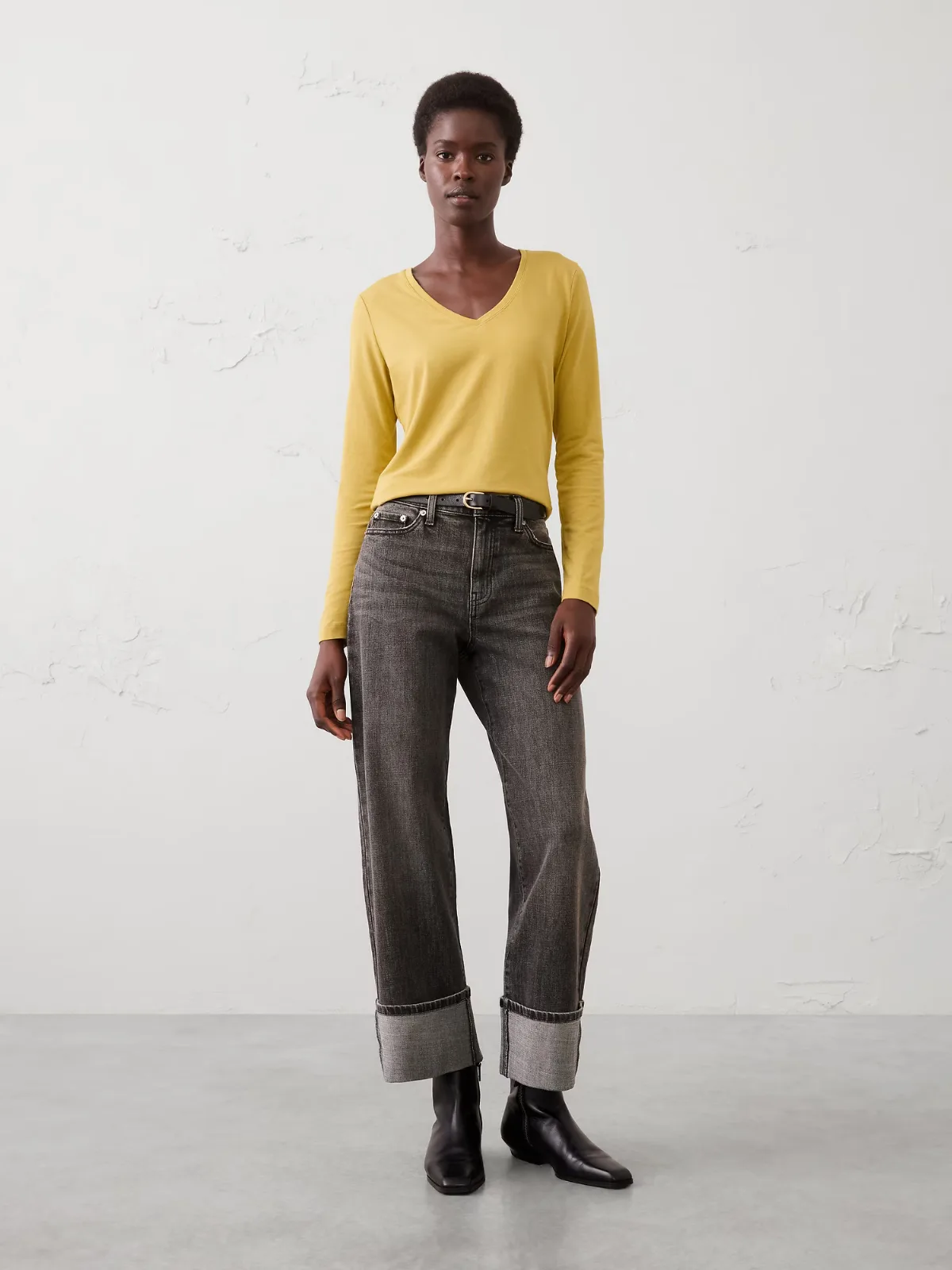 Timeless Long-Sleeve V-Neck T-Shirt by Banana Republic