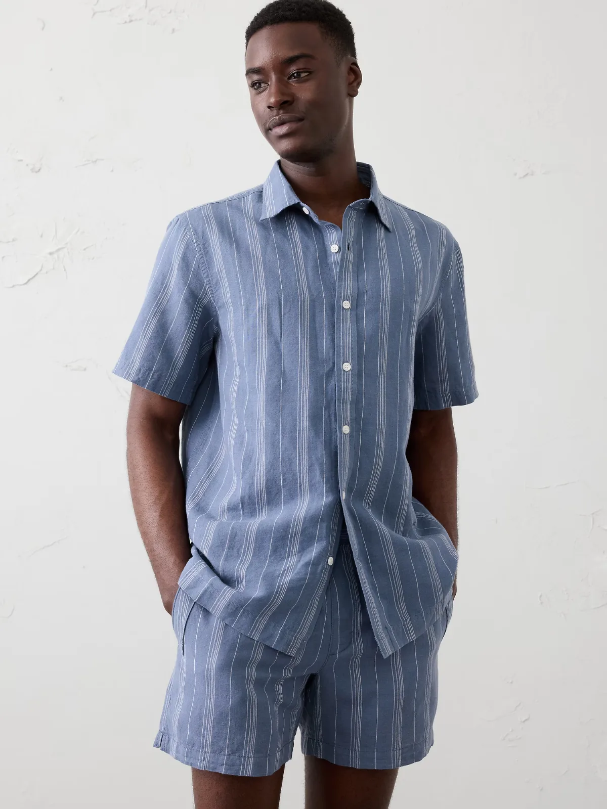 Standard-Fit Linen-Blend Shirt by Banana Republic