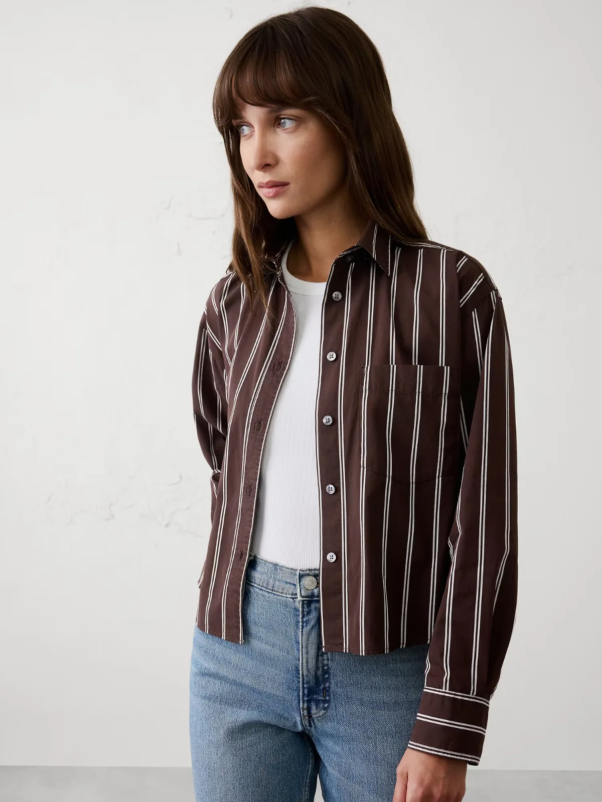 Cotton Cropped Shirt by Banana Republic