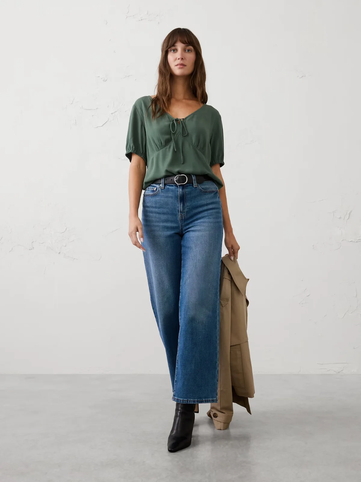Tie-Front Peplum Top by Banana Republic