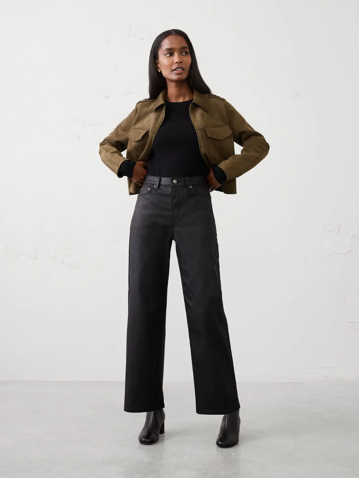 Straight-Leg High-Rise Coated Jean by Banana Republic