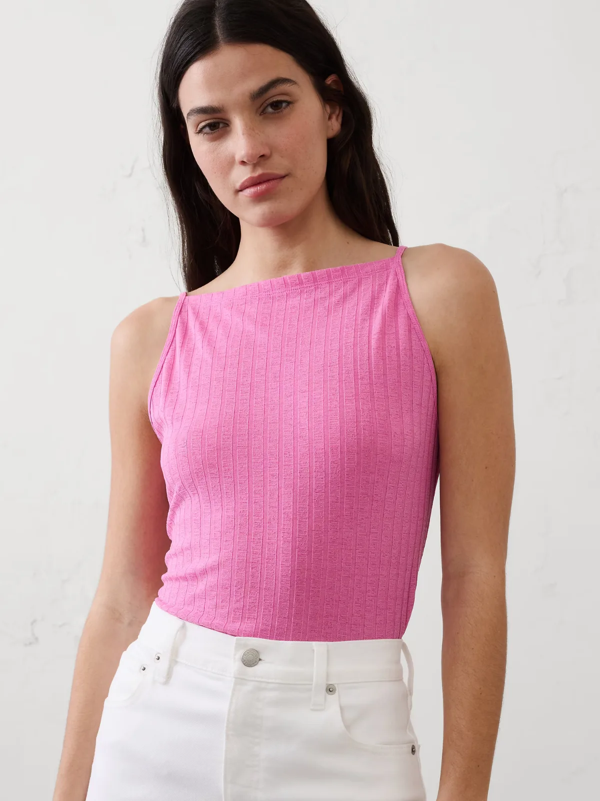 Ribbed High-Neck Top by Banana Republic
