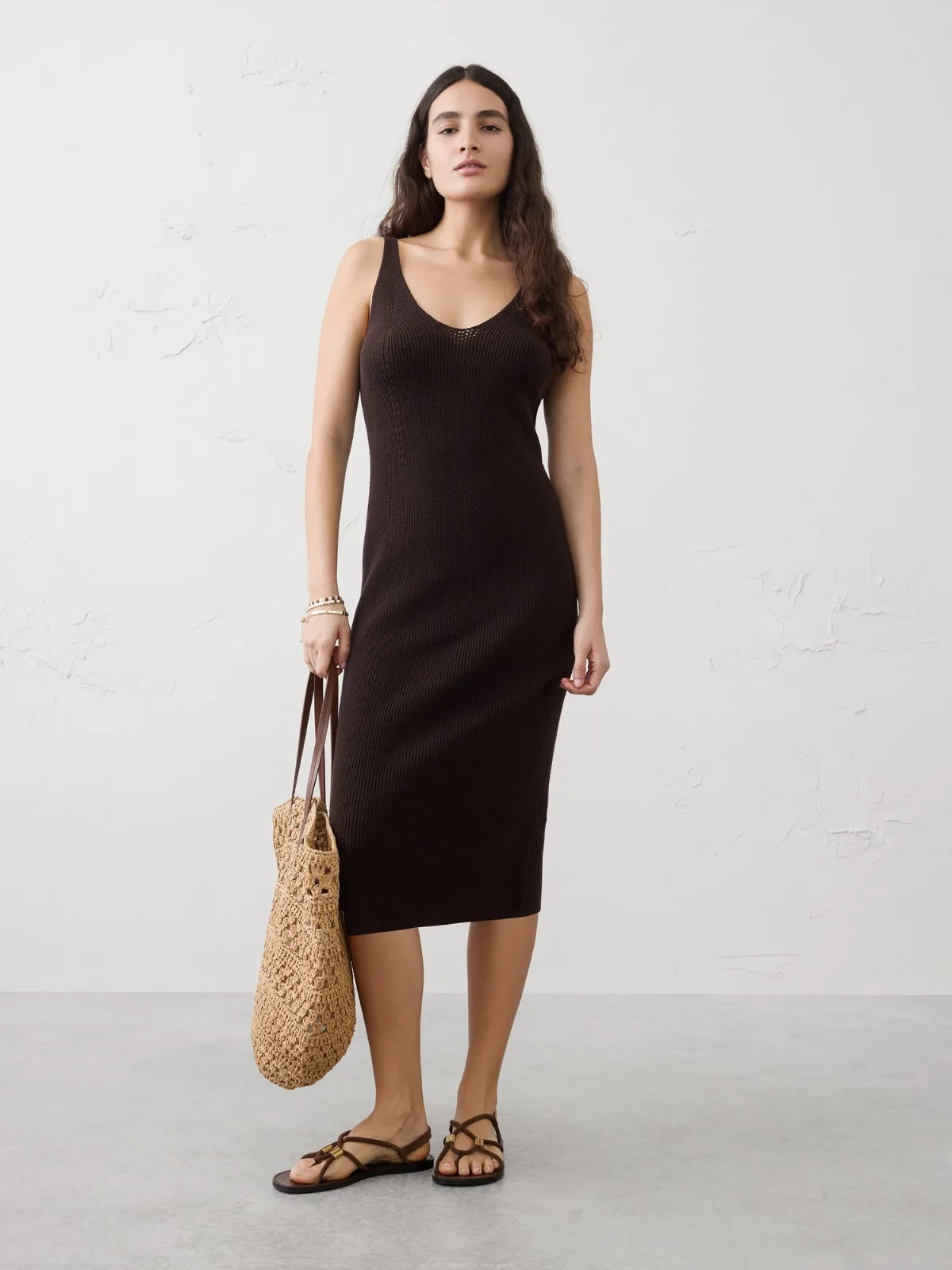 V-Neck Tank Midi Dress by Banana Republic