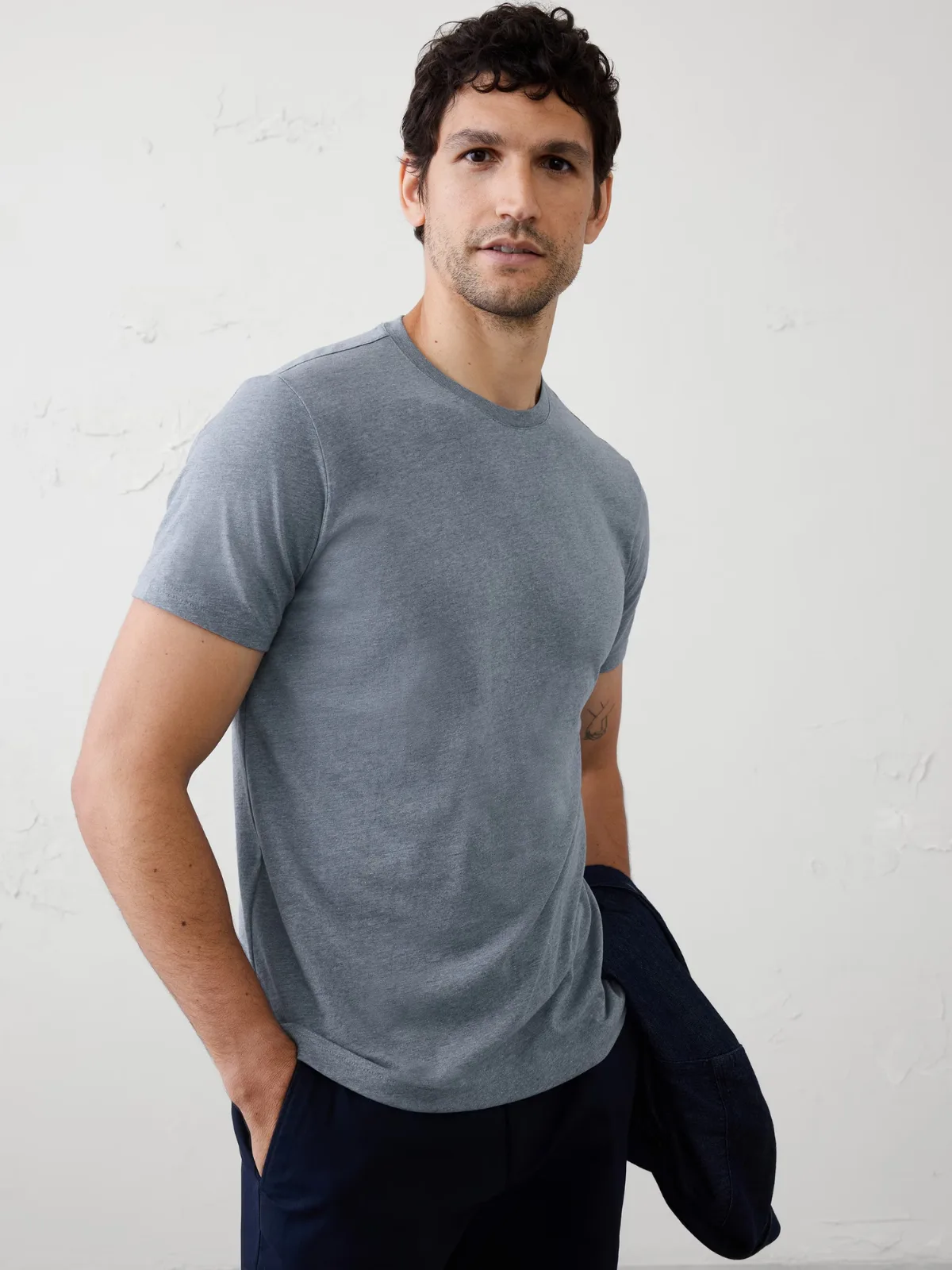 Standard-Fit Premium Wash Crew-Neck T-Shirt by Banana Republic