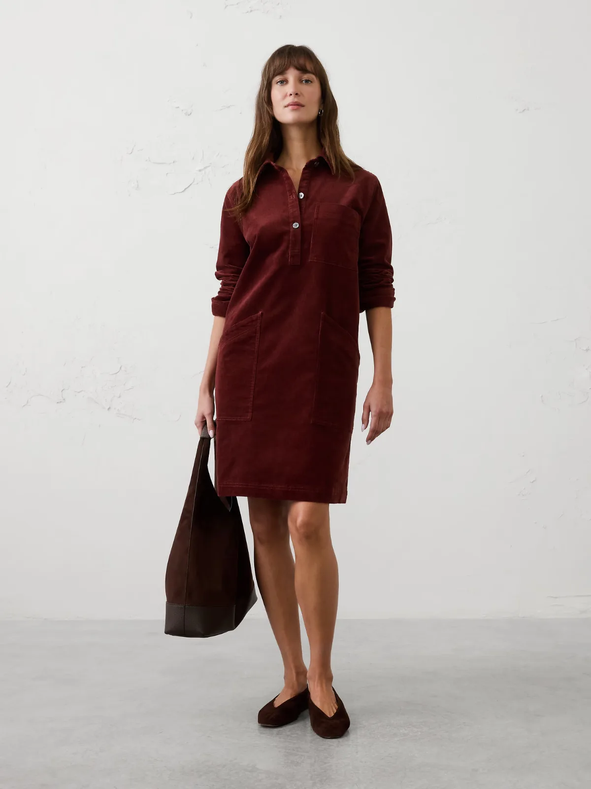 Collared Above-Knee Shift Dress by Banana Republic